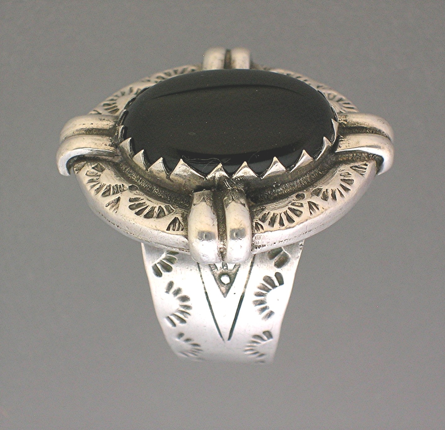 Onyx Sterling Silver American Indian Ring
