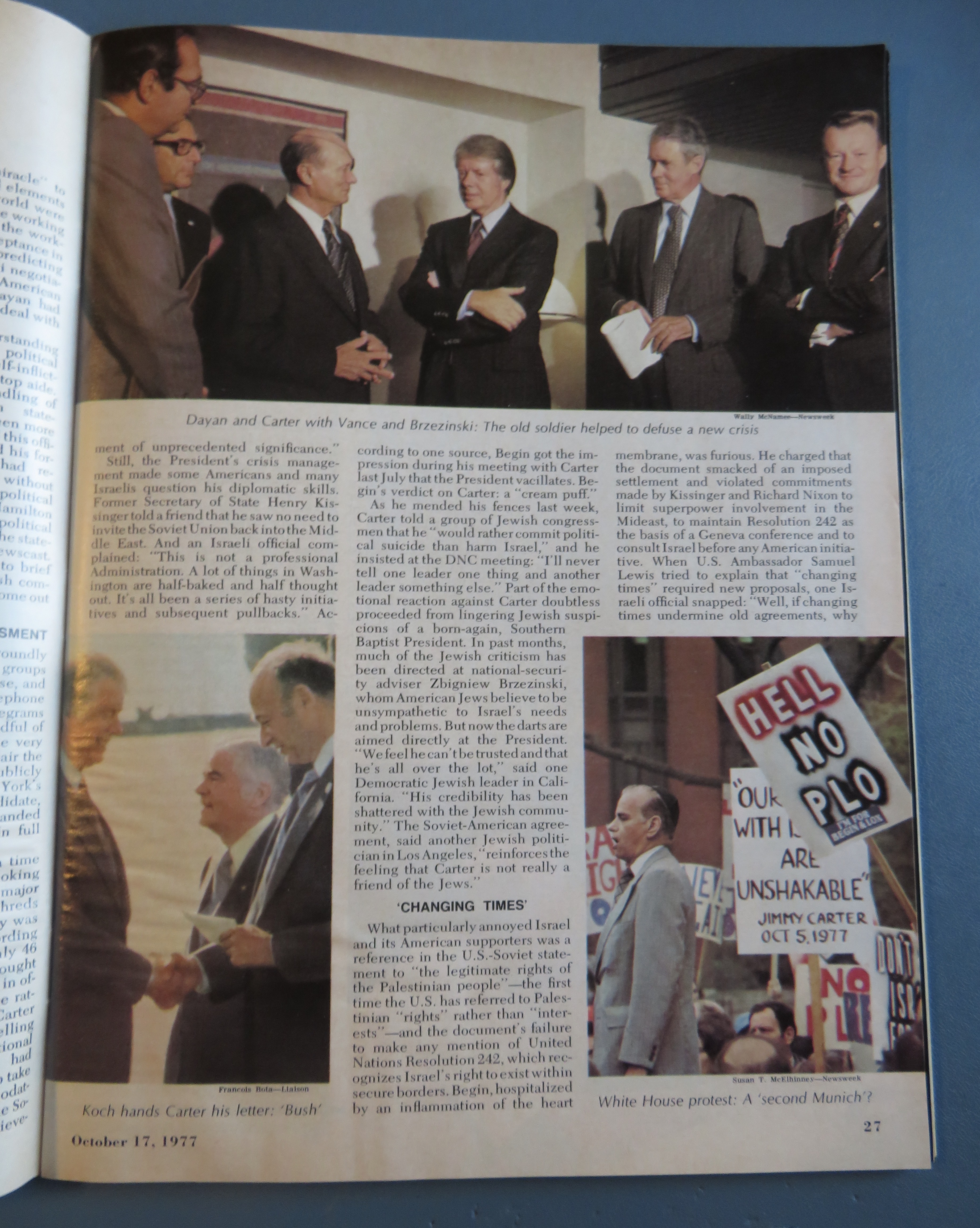 Newsweek Magazine-October 17, 1977-U. S. And Israel