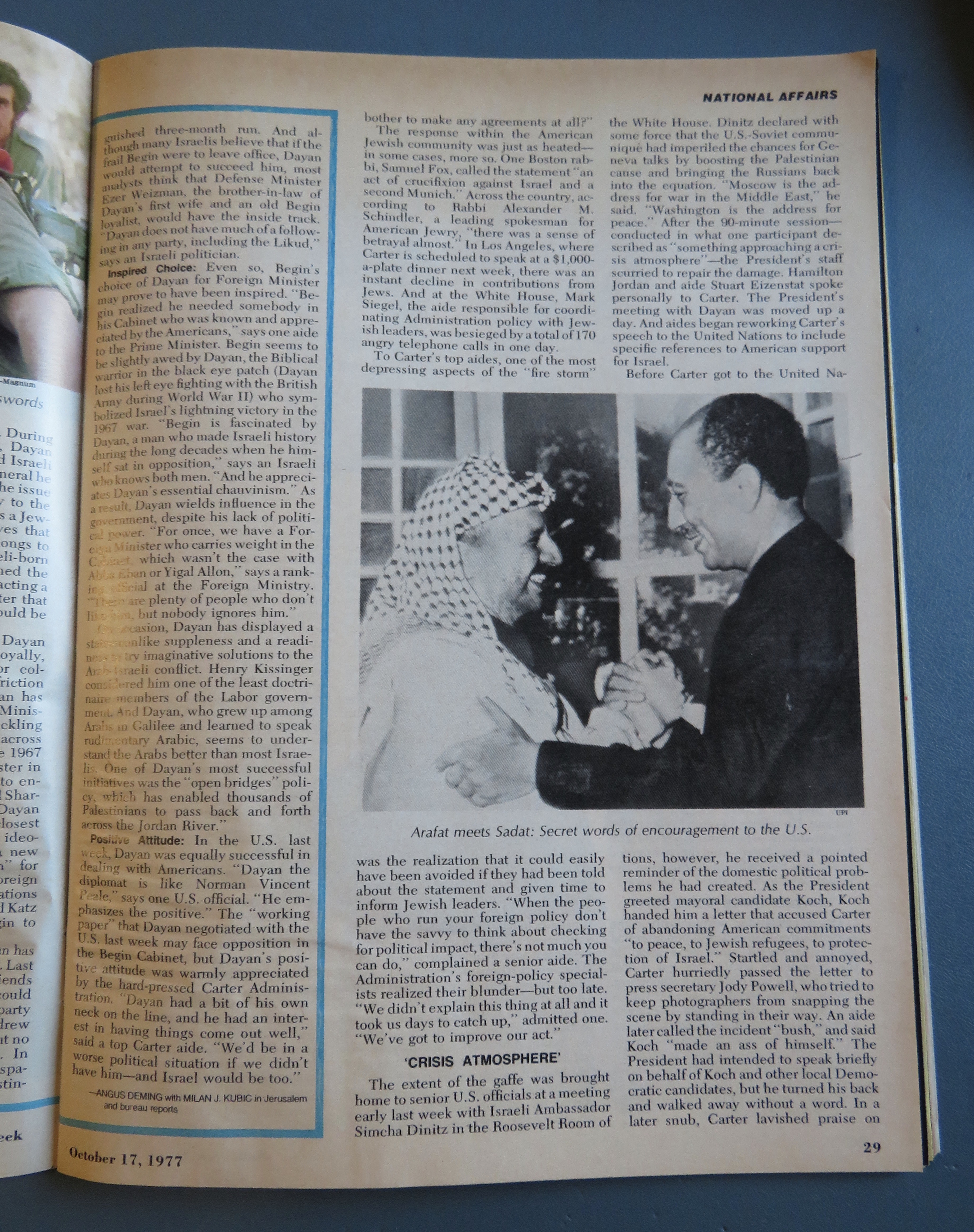 Newsweek Magazine-October 17, 1977-U. S. And Israel