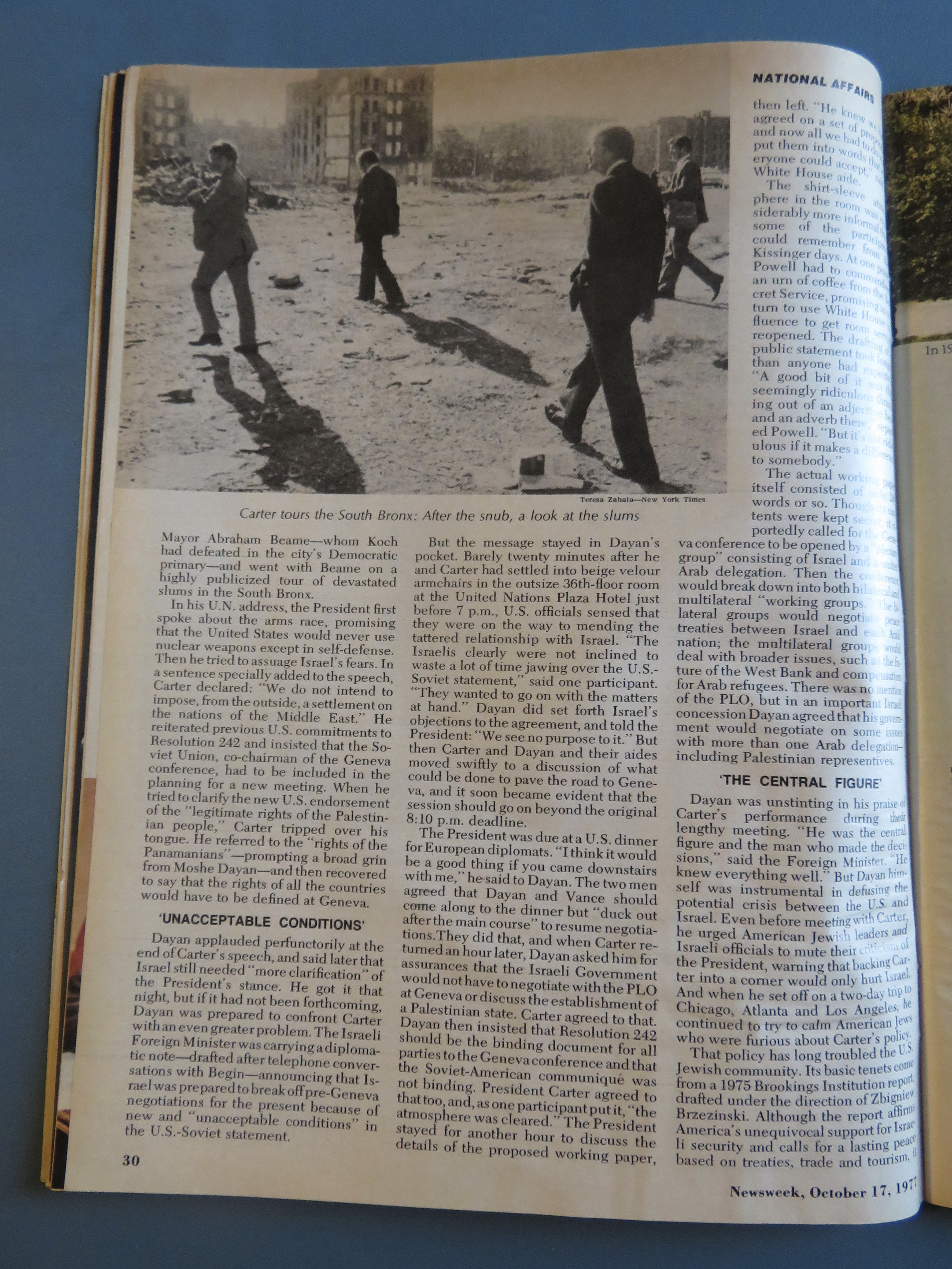 Newsweek Magazine-October 17, 1977-U. S. And Israel