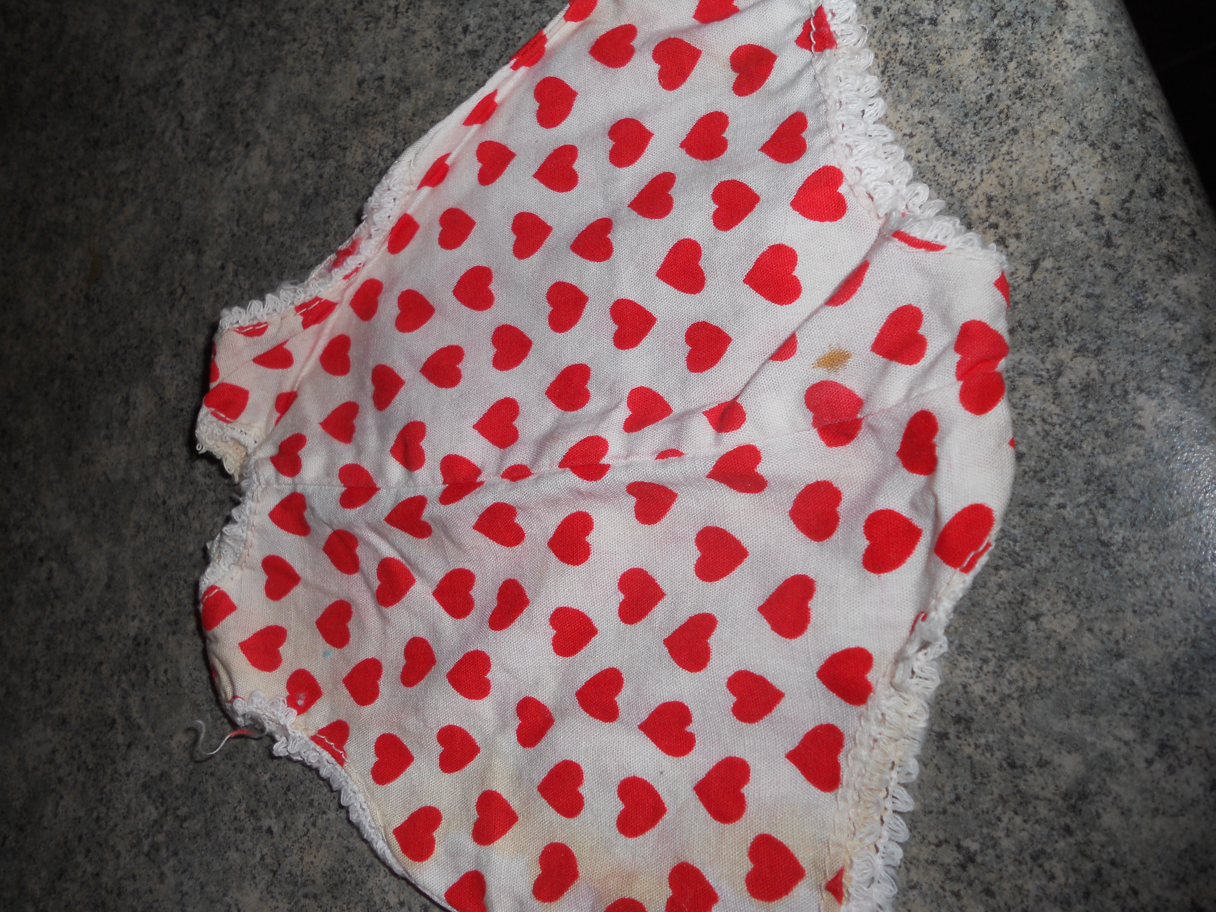 Doll Romper Hong Kong 6 1/2 inch Red Hearts