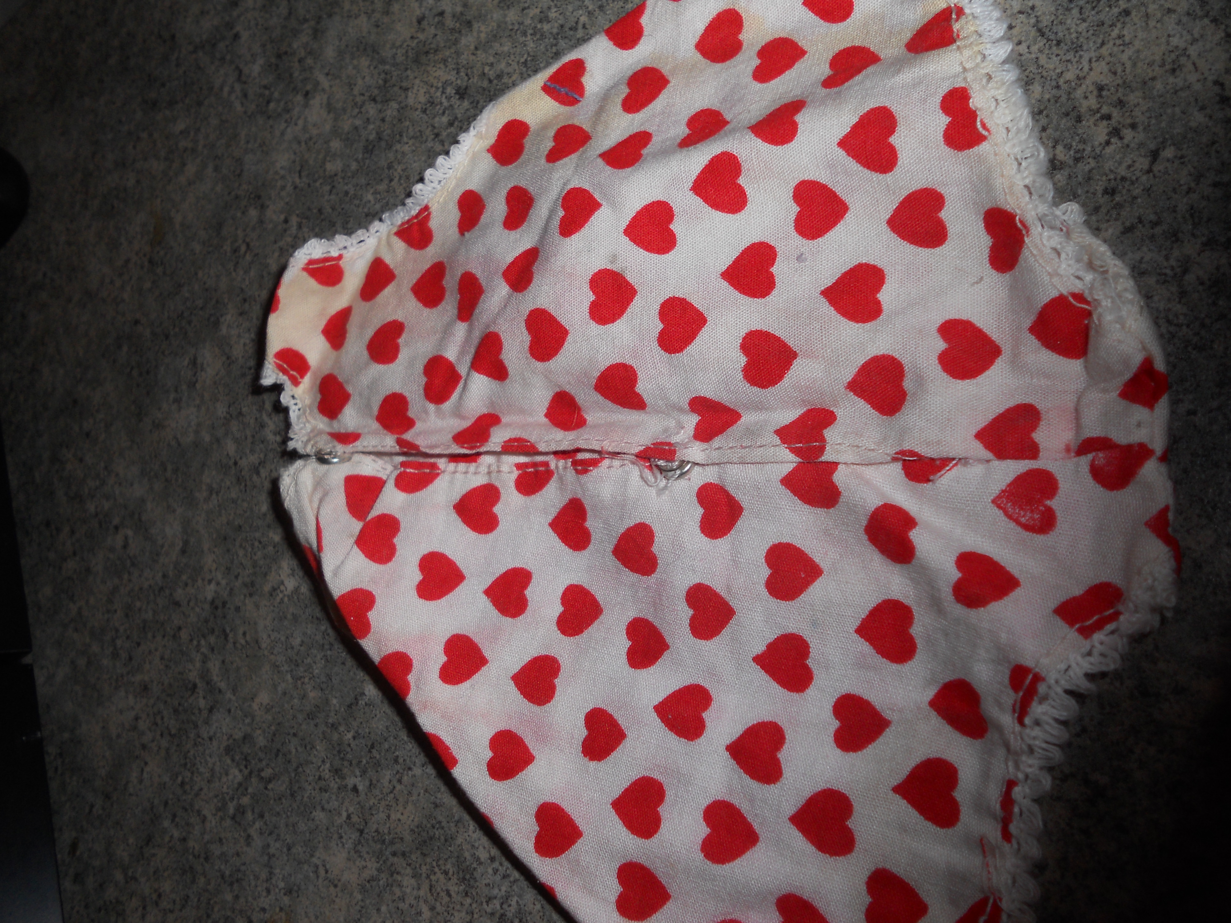 Doll Romper Hong Kong 6 1/2 inch Red Hearts