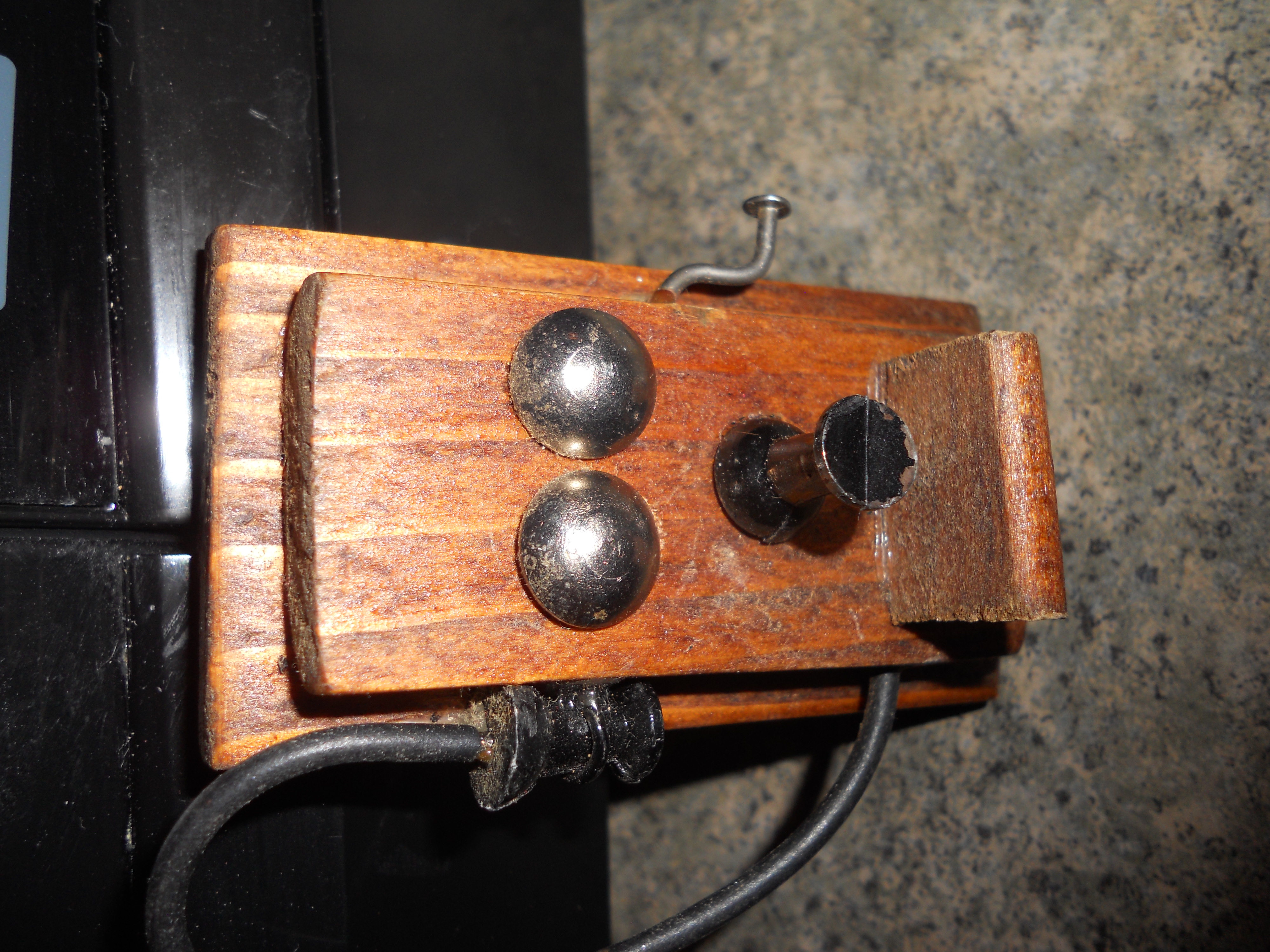 Dollhouse Wall Crank Telephone Wood