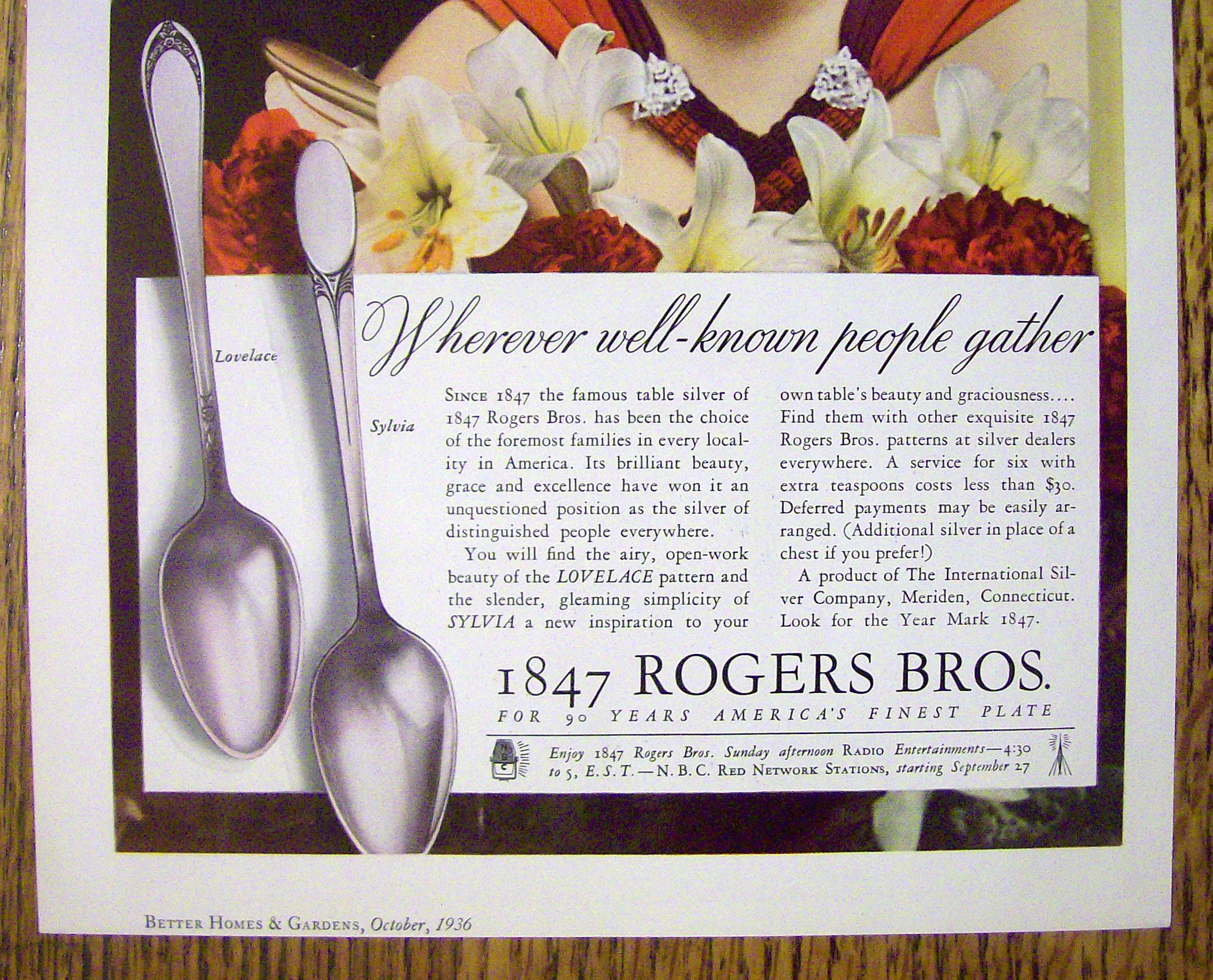 1936 1847 Rogers Bros. Silverware with Lovely Woman