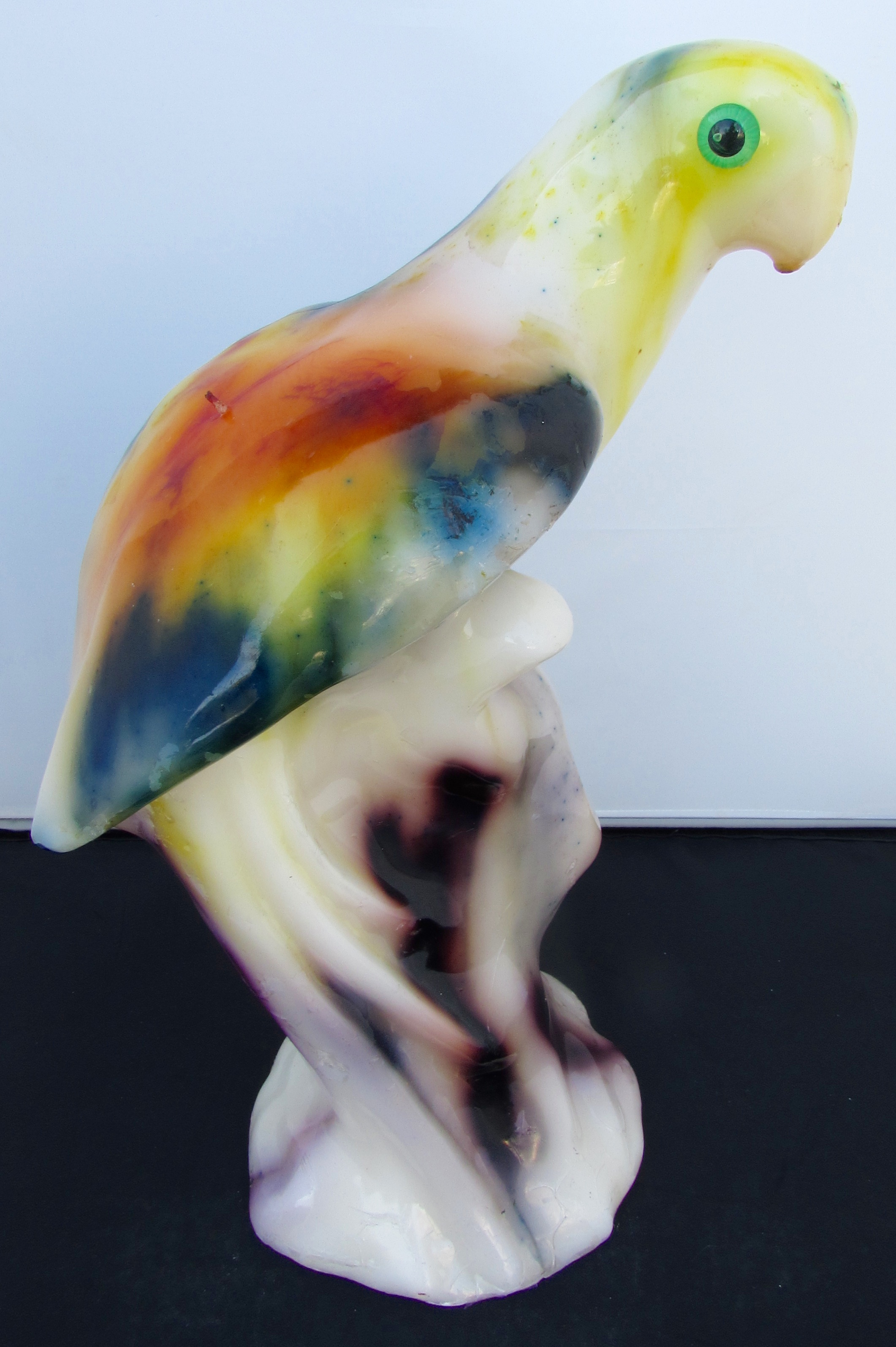 Vintage Wax Parrot Candle large 13.5 inch height