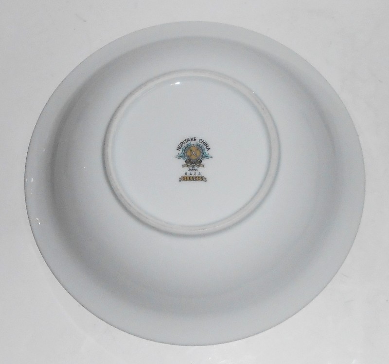 Noritake China Glendon w/Platinum 5423 Pair Soup Bowls