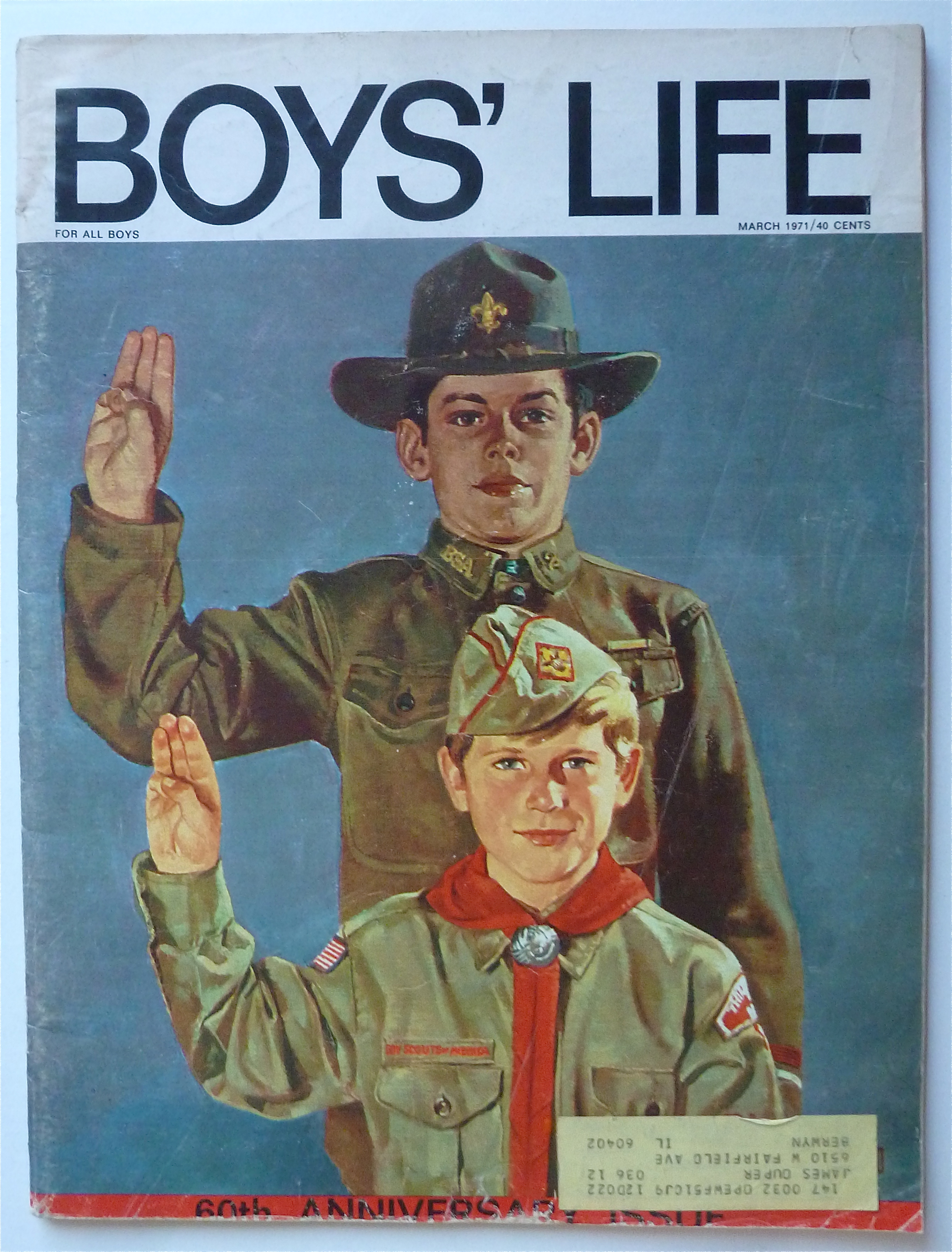 Boys Life Magazine March 1971 60th Anniversary Issue