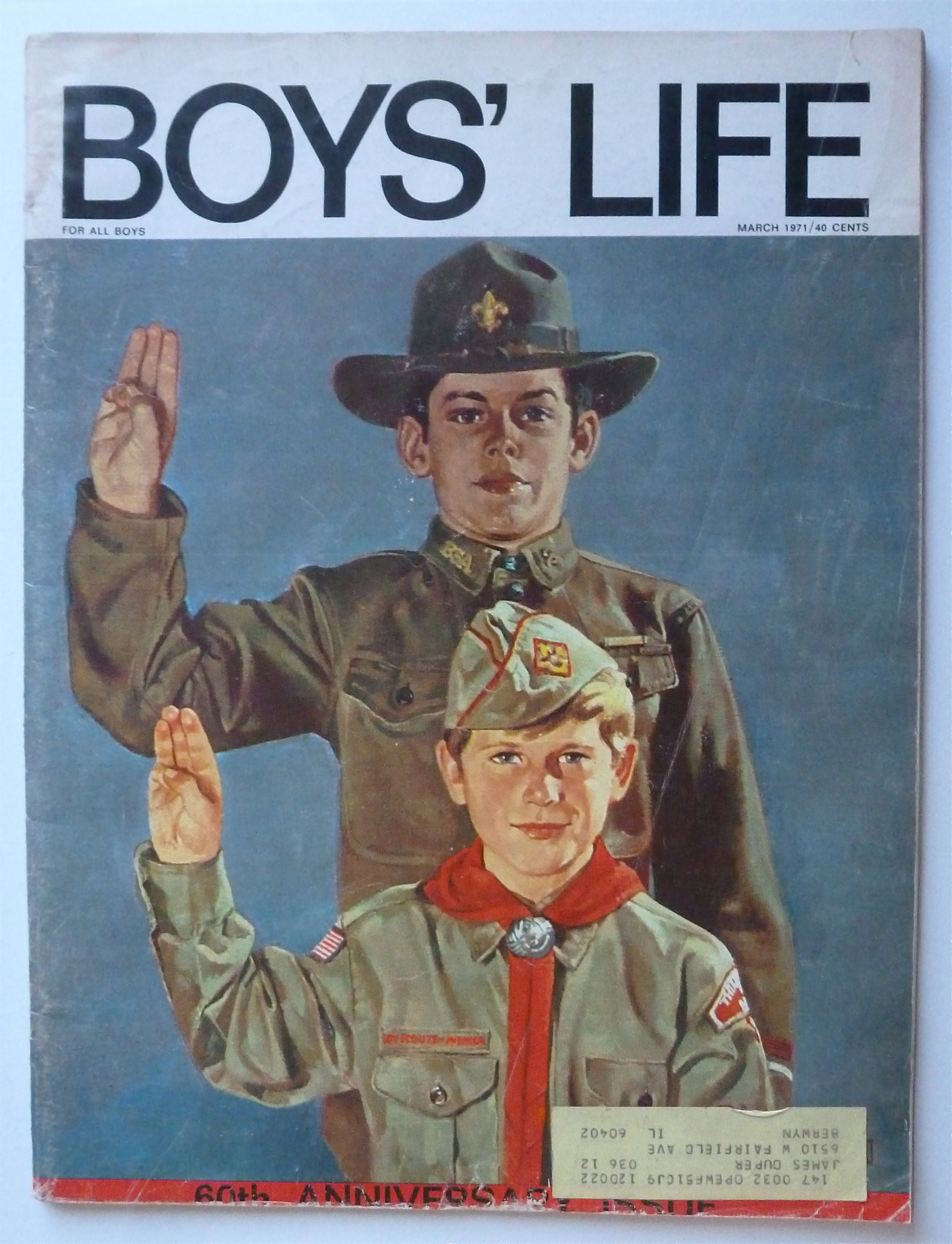 Boys Life Magazine March 1971 60th Anniversary Issue
