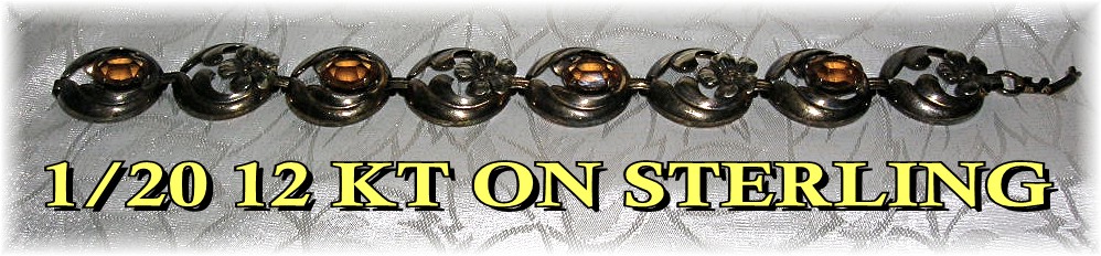 7 1/4 Inch Sterling Silver Gold Vermeil Brace