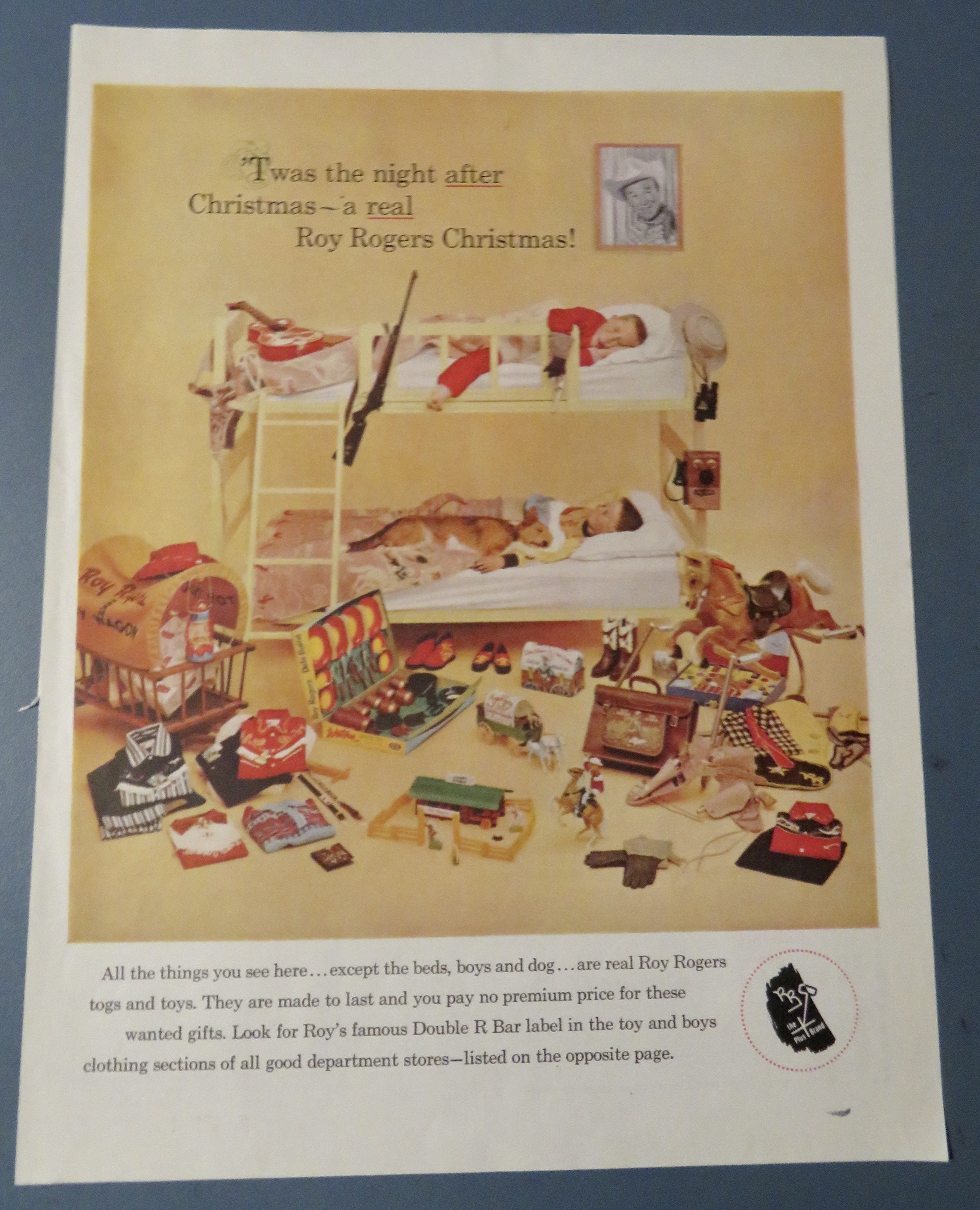 1958 Roy Rogers Toys & Togs w Two Little Boys In Bed