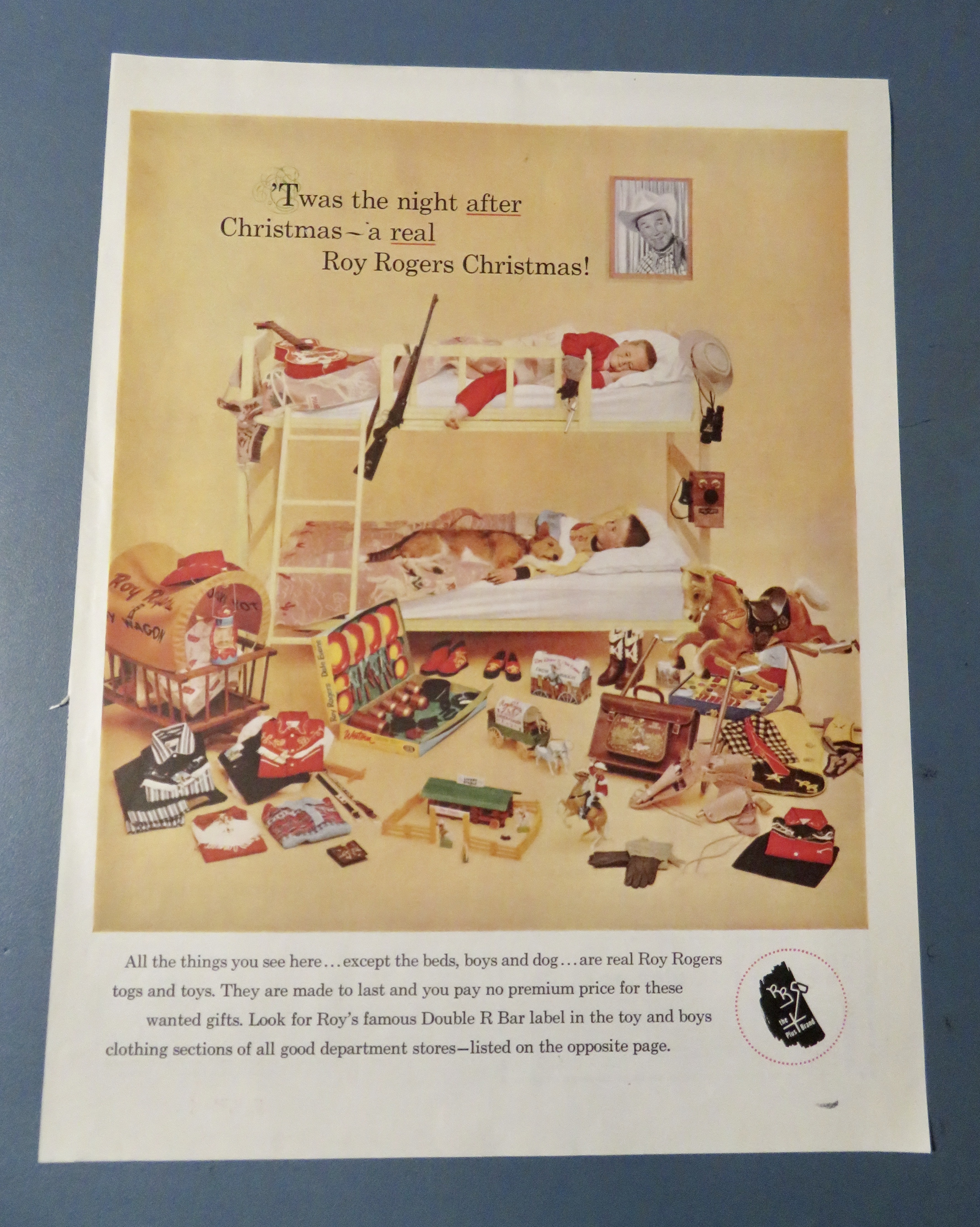 1958 Roy Rogers Toys & Togs w Two Little Boys In Bed