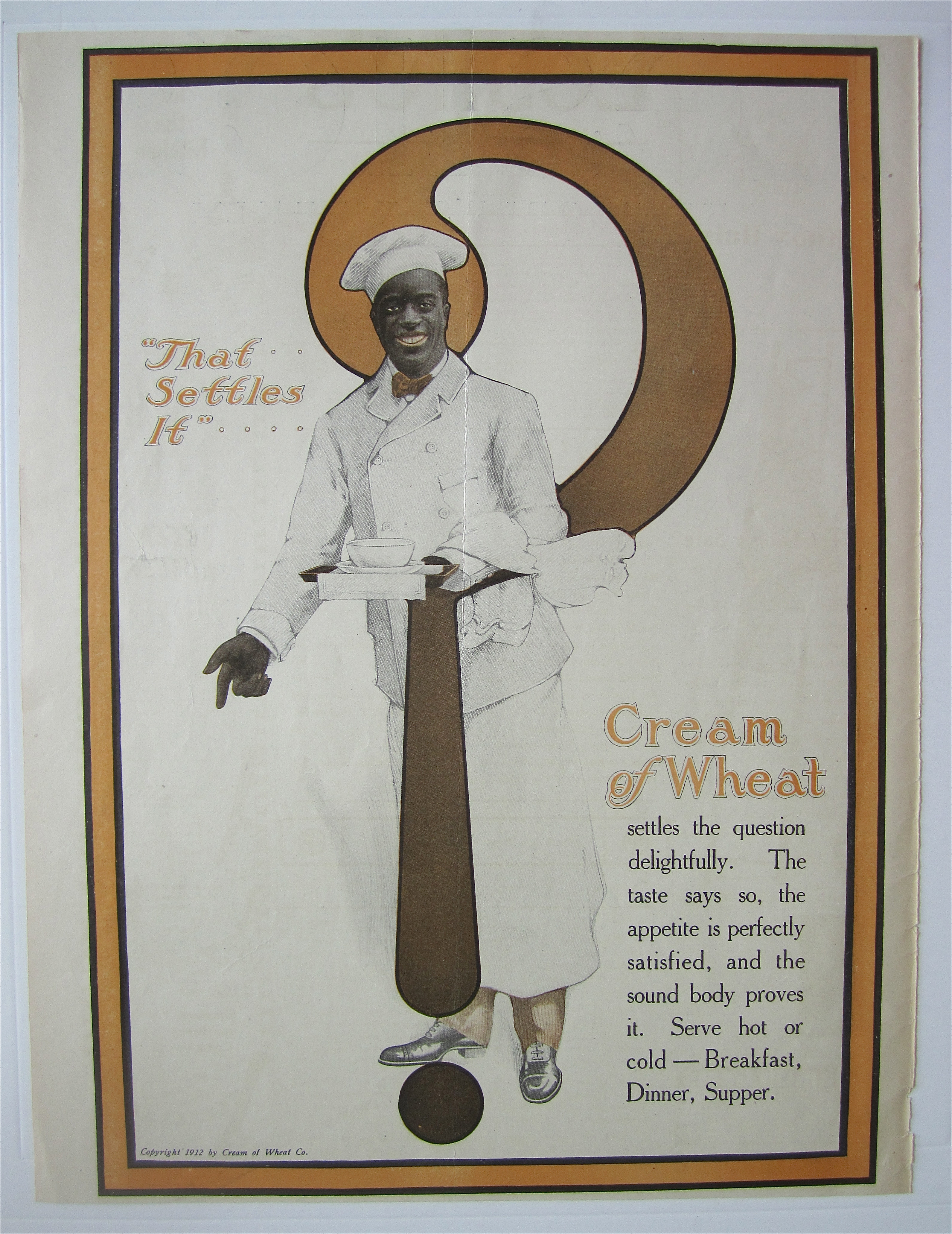 1912 Cream Of Wheat Cereal with Cream of Wheat Man