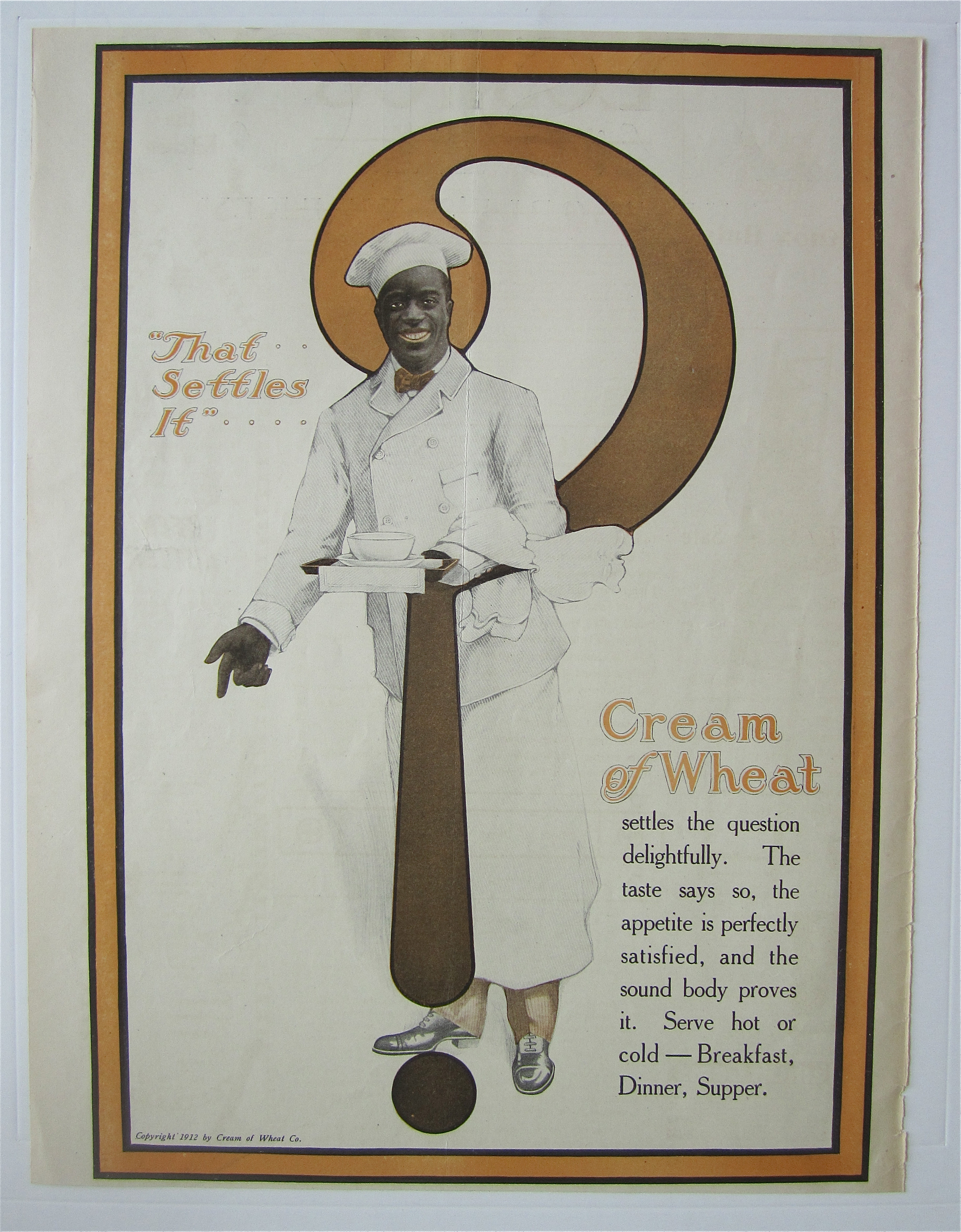 1912 Cream Of Wheat Cereal with Cream of Wheat Man