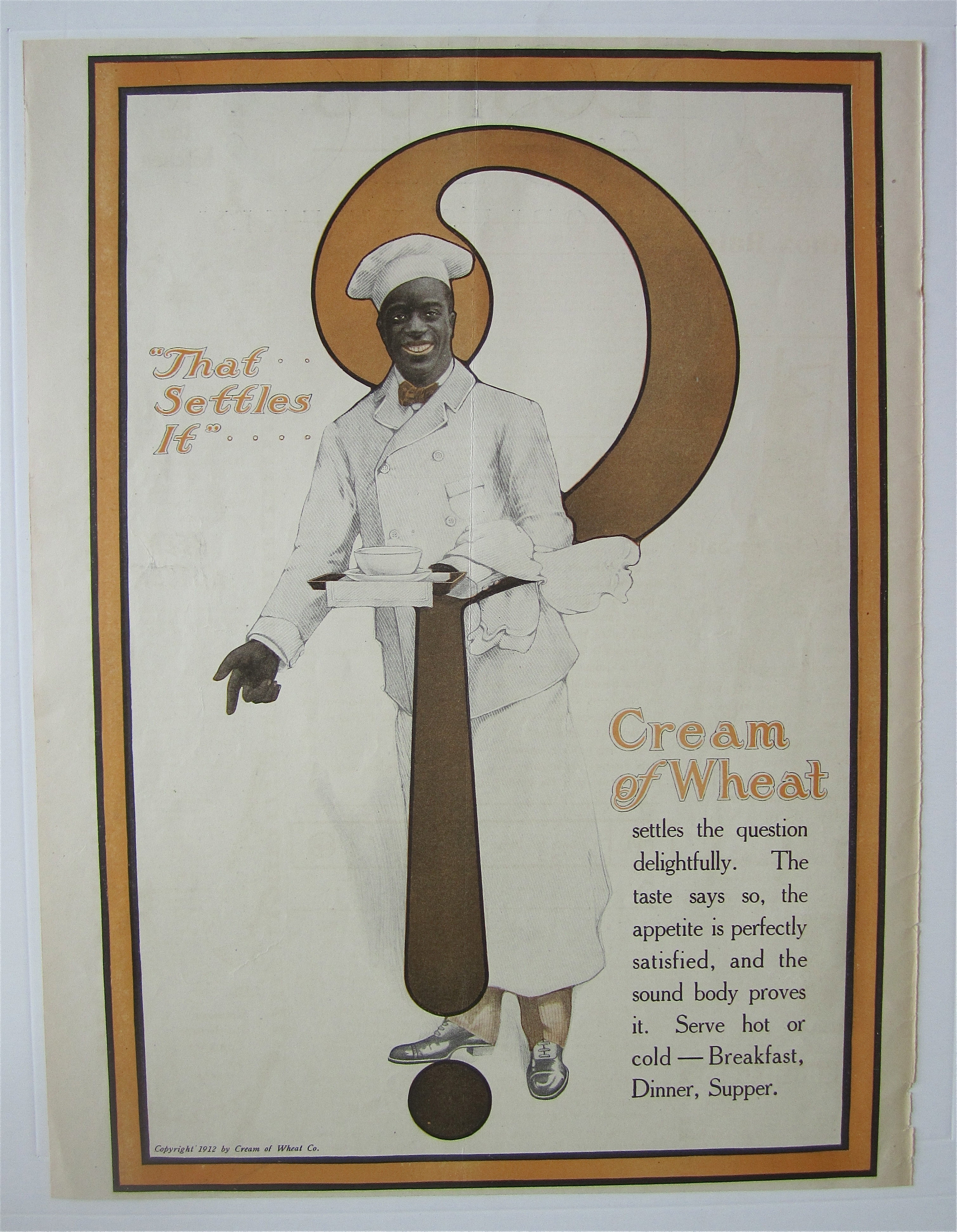 1912 Cream Of Wheat Cereal with Cream of Wheat Man