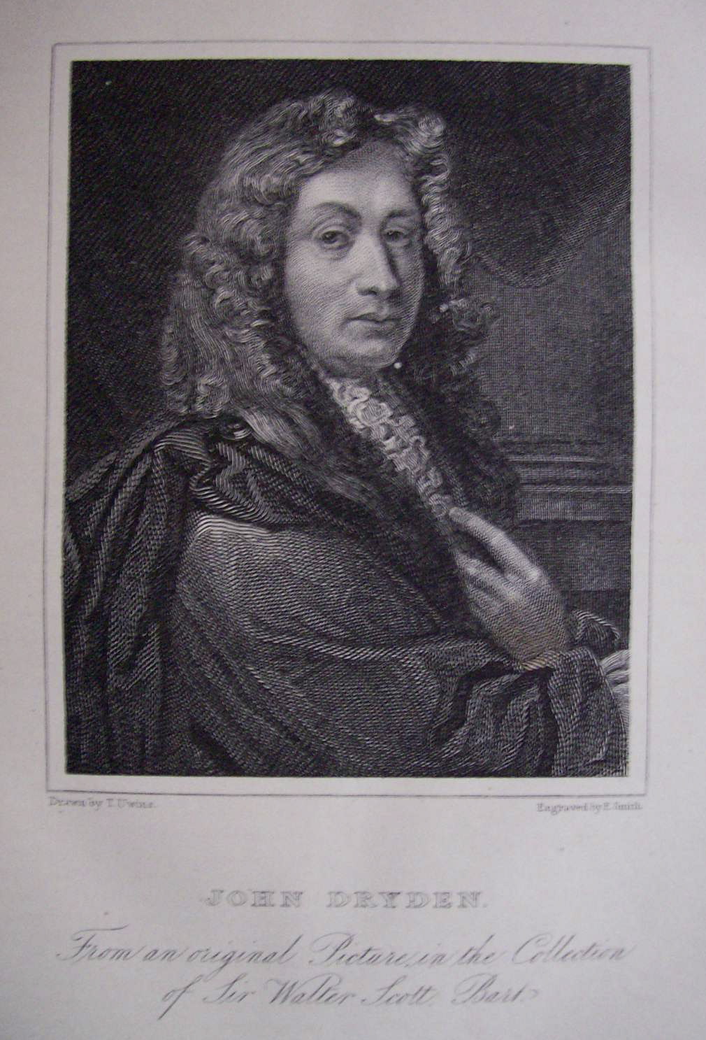 Original 1881 Engraving of John Dryden