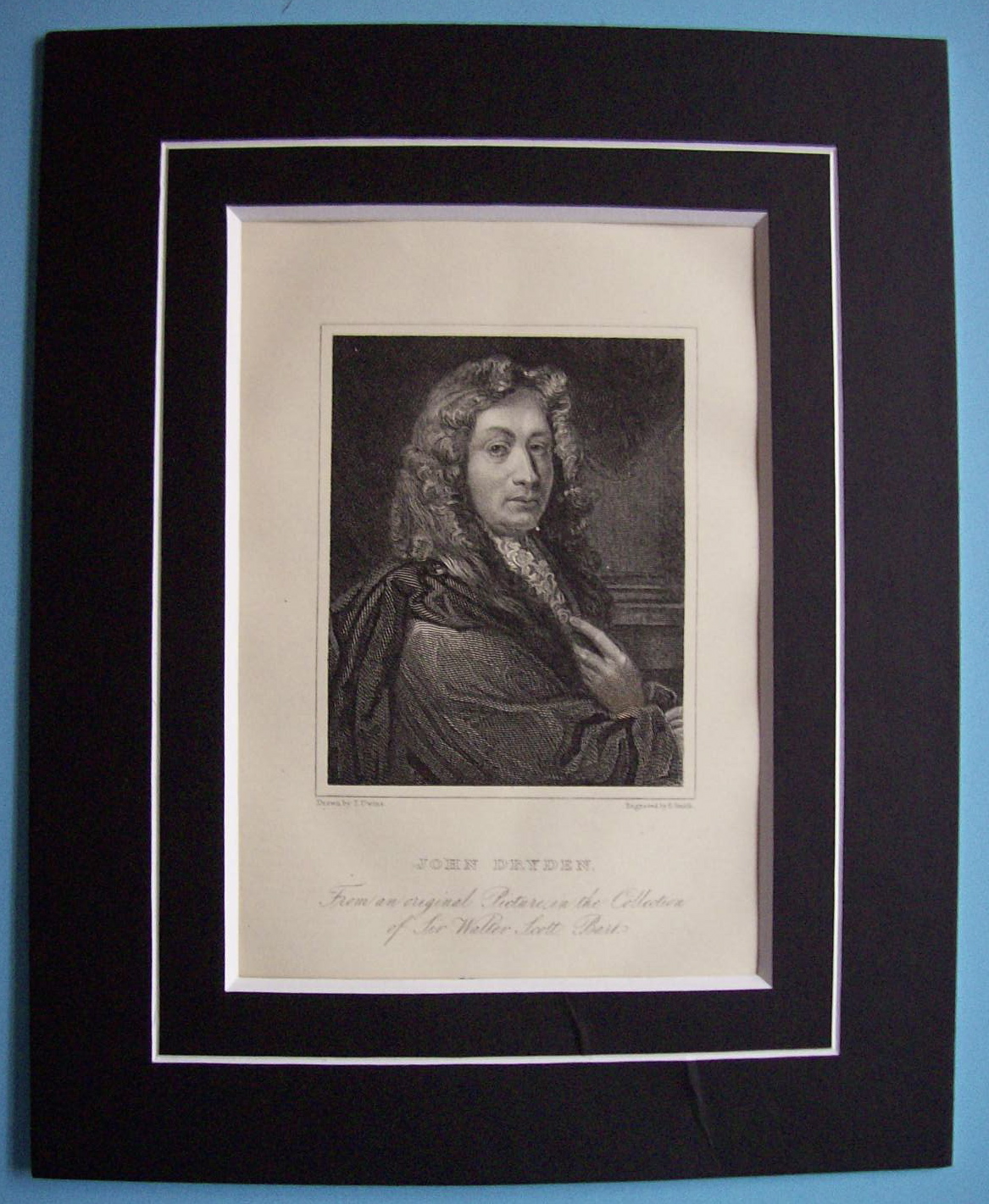 Original 1881 Engraving of John Dryden