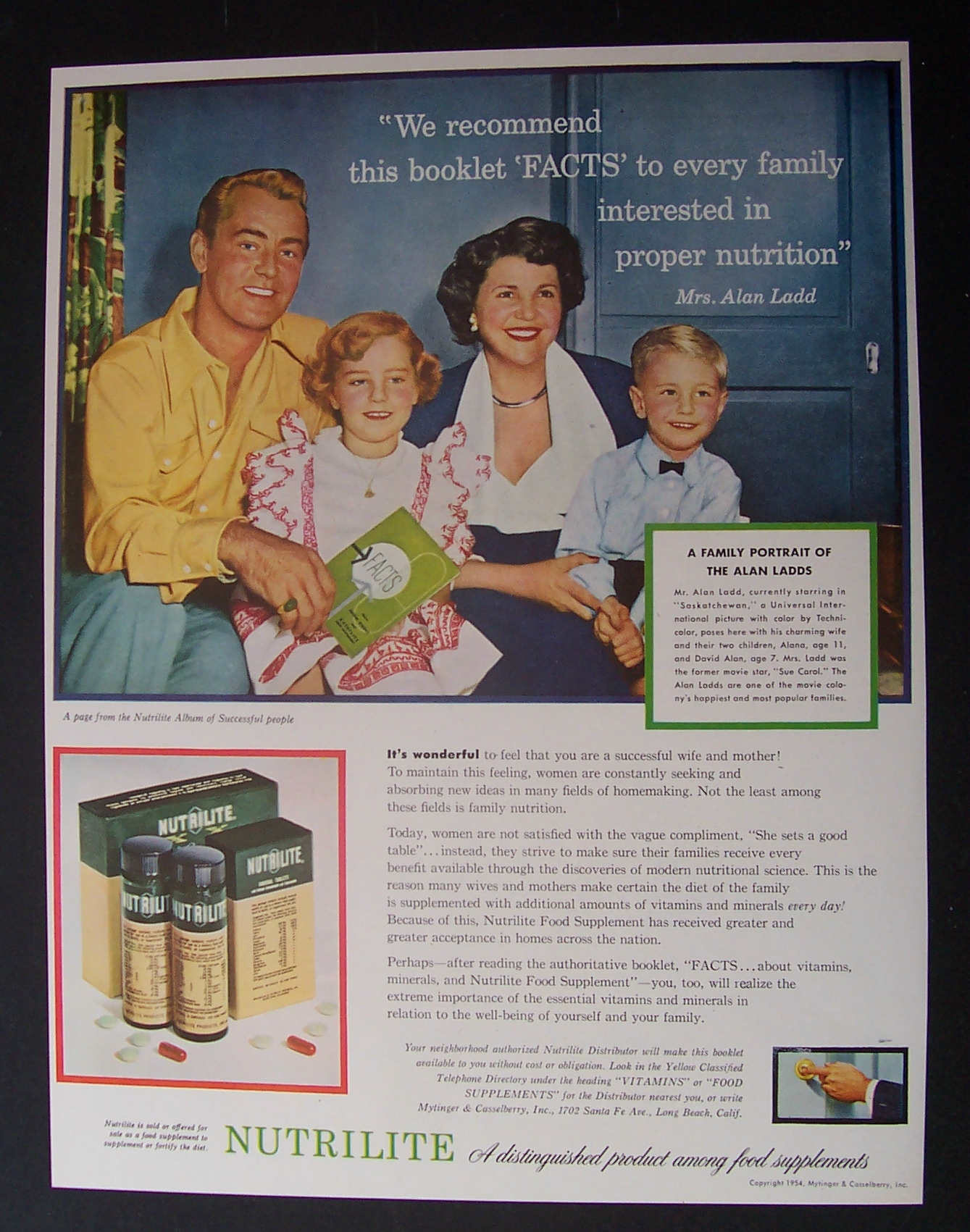 1954  Nutrilite  with  Alan  Ladd  &  Family