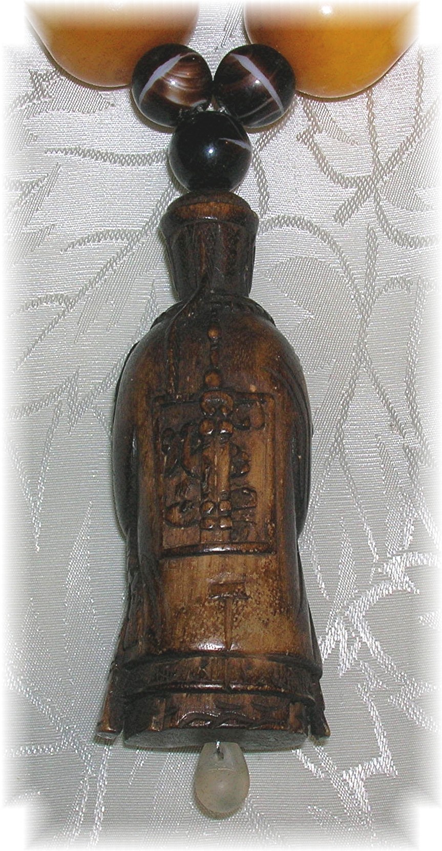 Copal Amber beads  Wood Netsuke Crystal Necklace