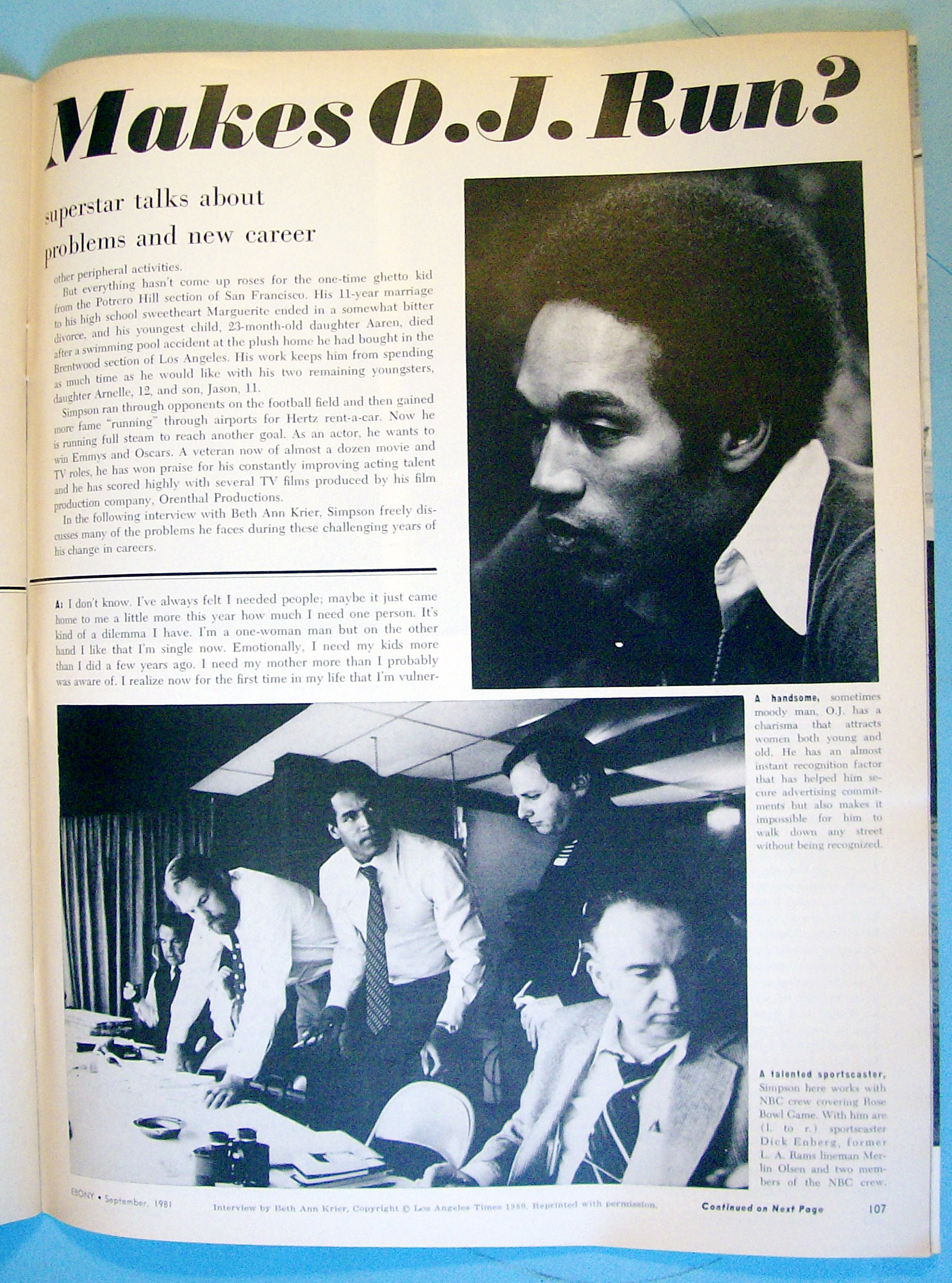 Ebony Magazine-September 1981-O. J. Simpson
