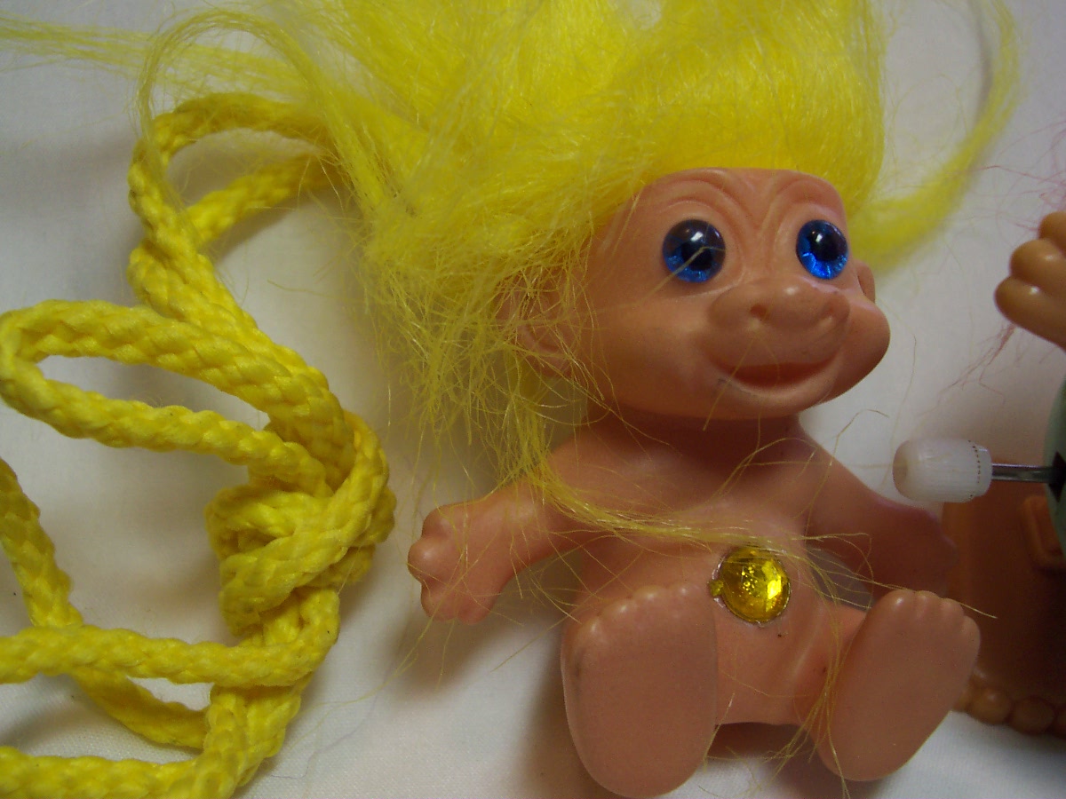 Troll Necklace and Bunny wind up Egg Troll