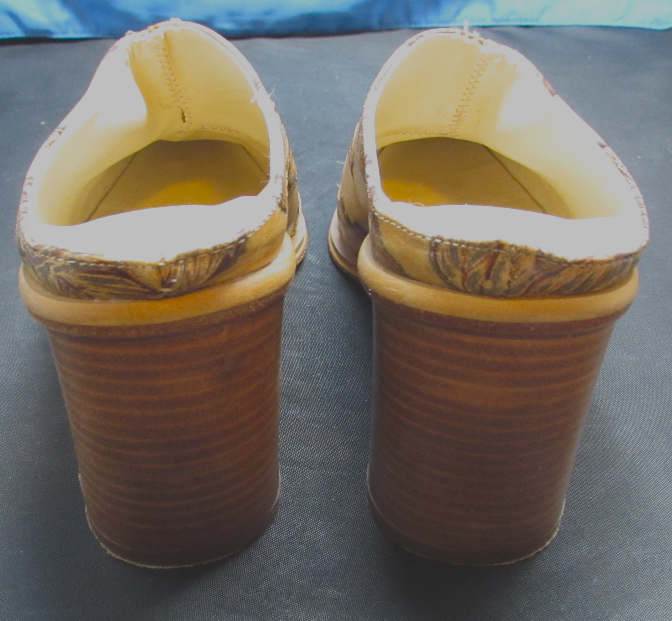 Cuoieria Fiorentina Italy Leather Shoe Heel Rose Flower