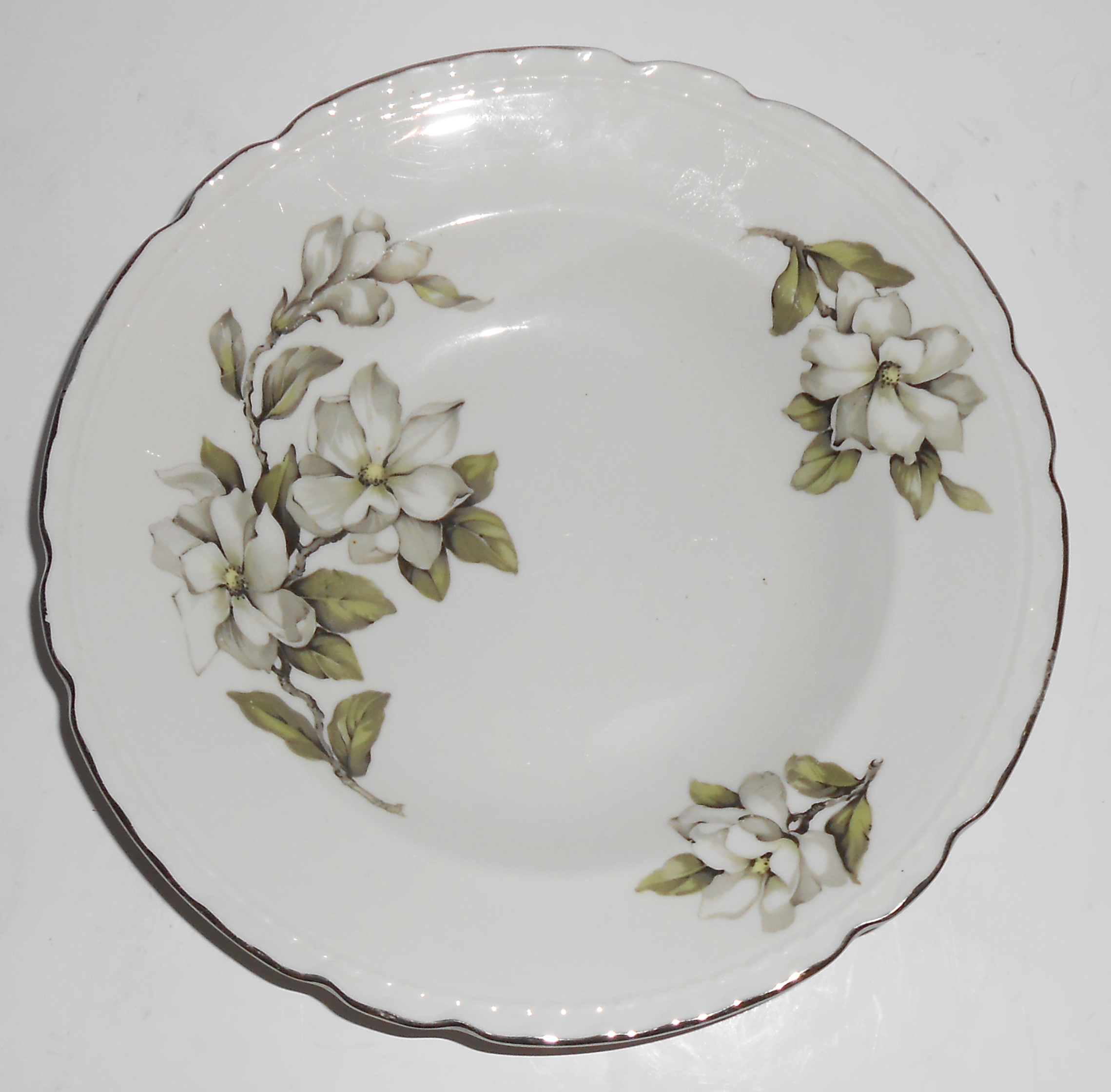 Embassy Porcelain China Gardenia Rimmed Soup Bowl Mint