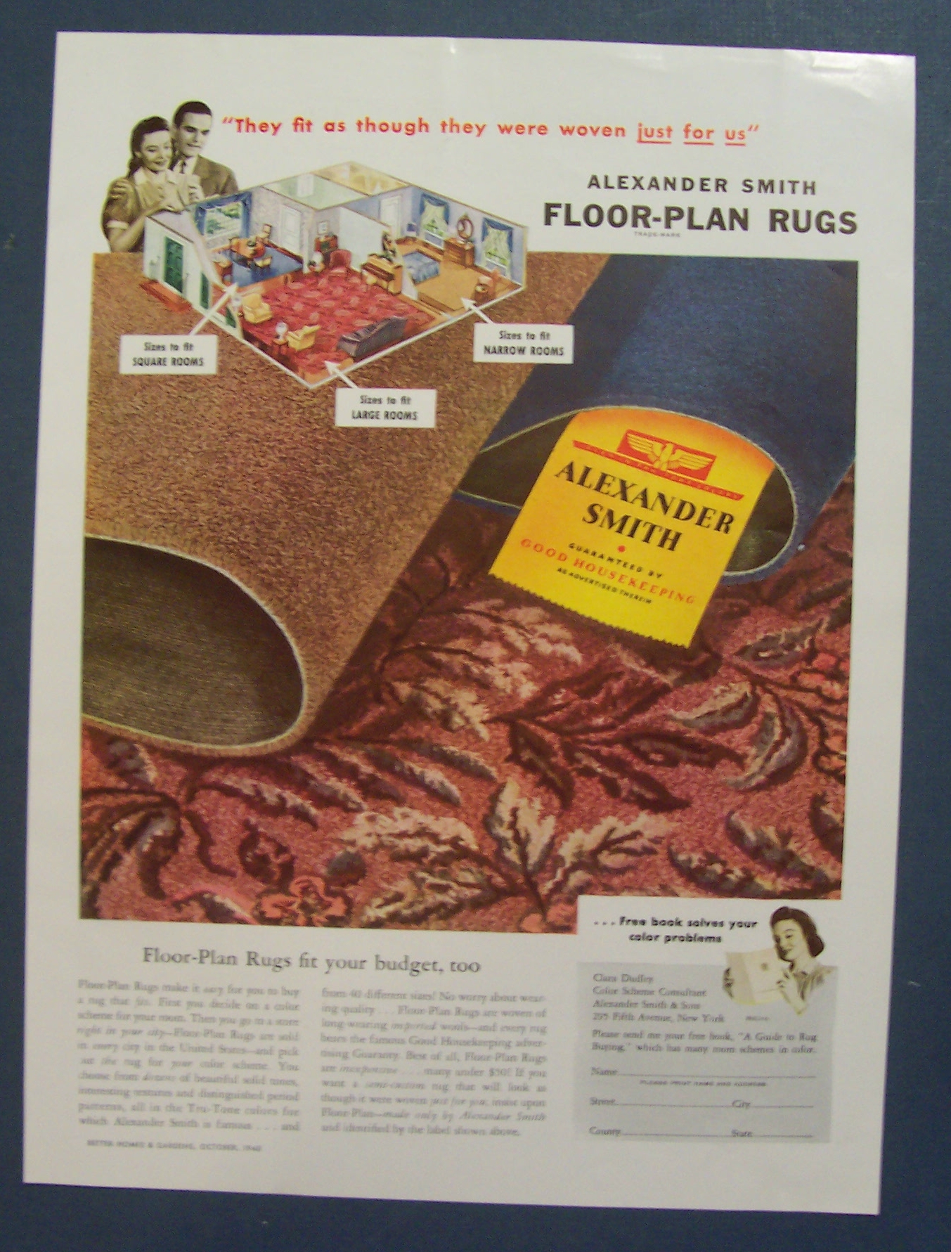 1940  Alexander  Smith  Floor - Plan  Rugs