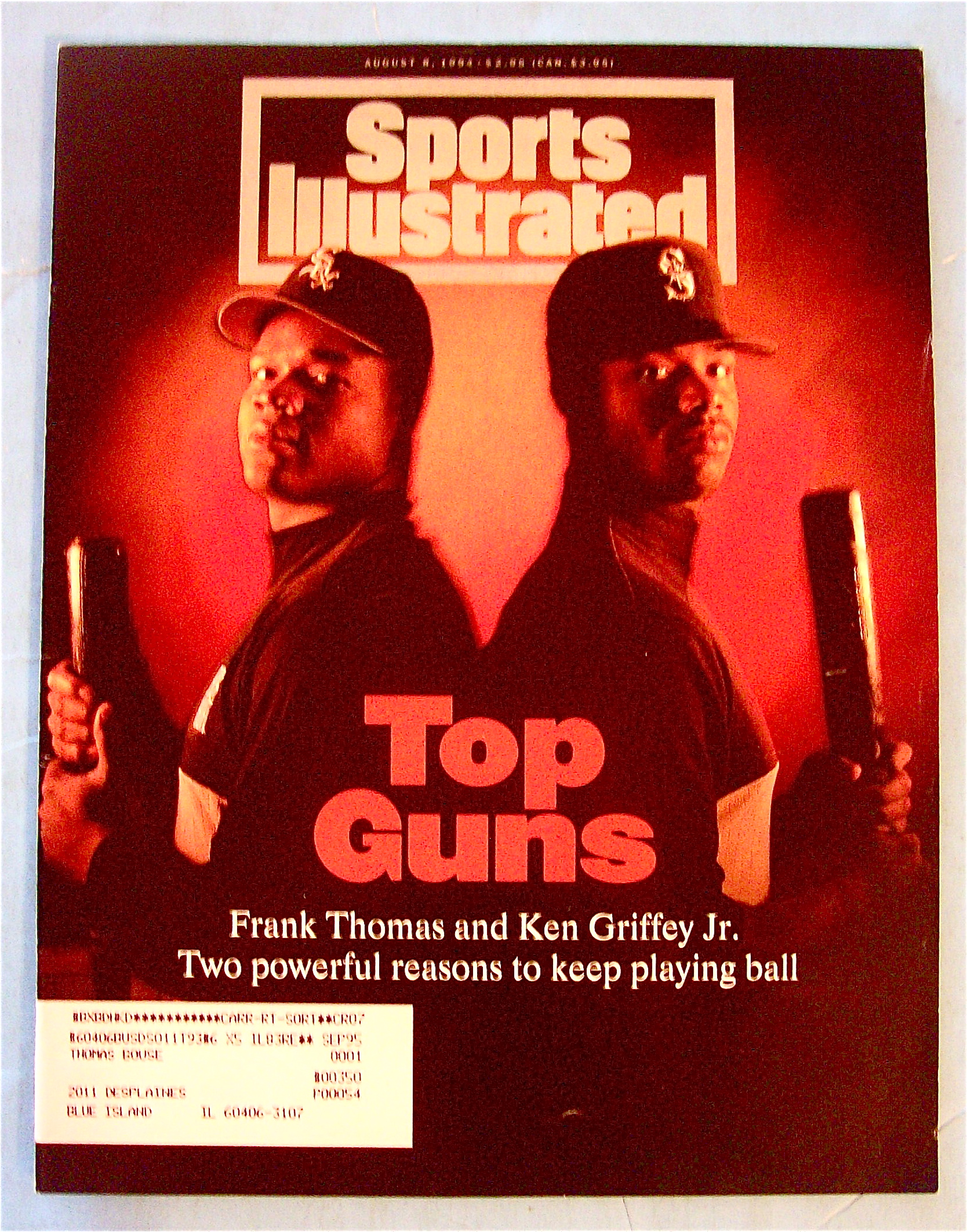 Sports Illustrated Magazine August 8, 1994 Frank Thomas