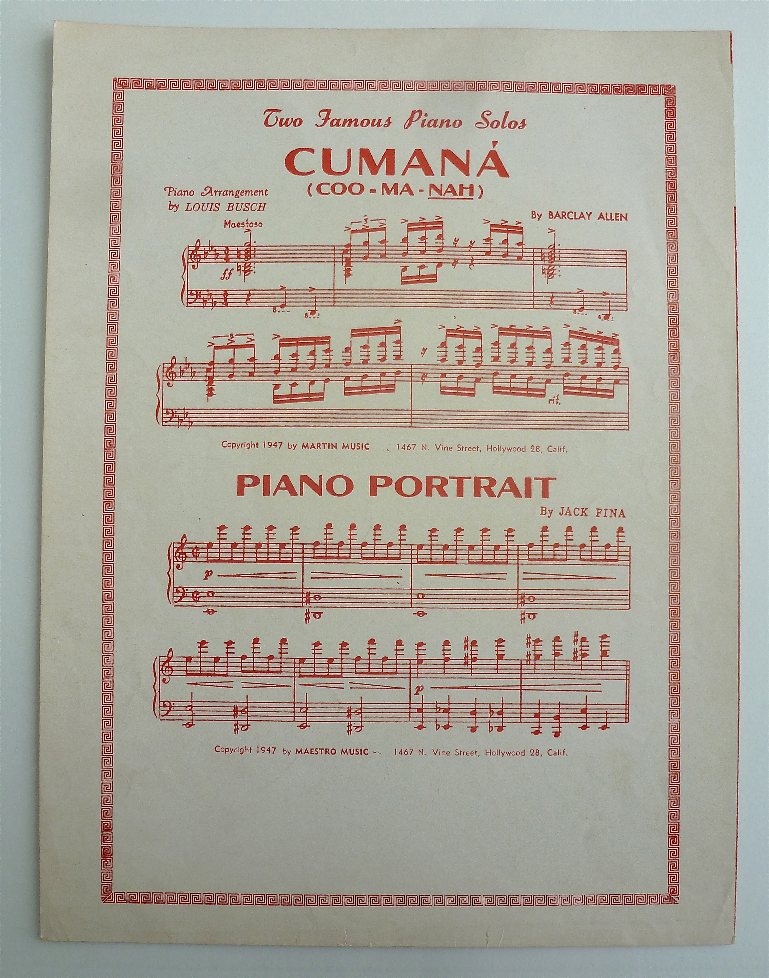 Sheet Music For 1951 Eternally