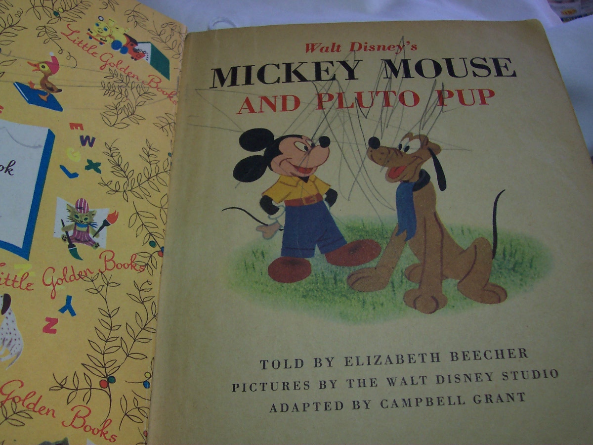 Walt Disneys Mickey Mouse and Pluto Pup A Little Golden Book 1953