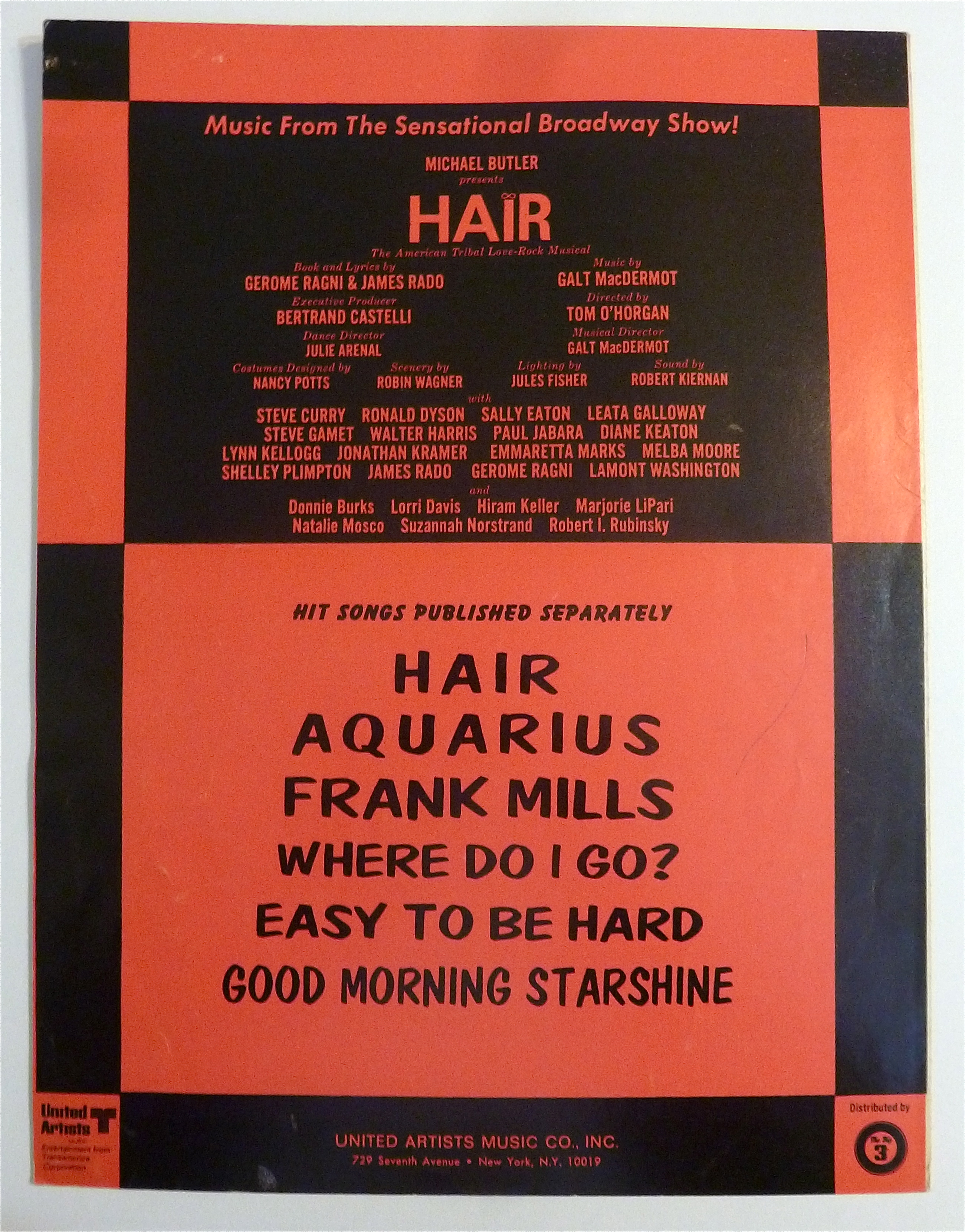 Sheet Music For 1968 Aquarius