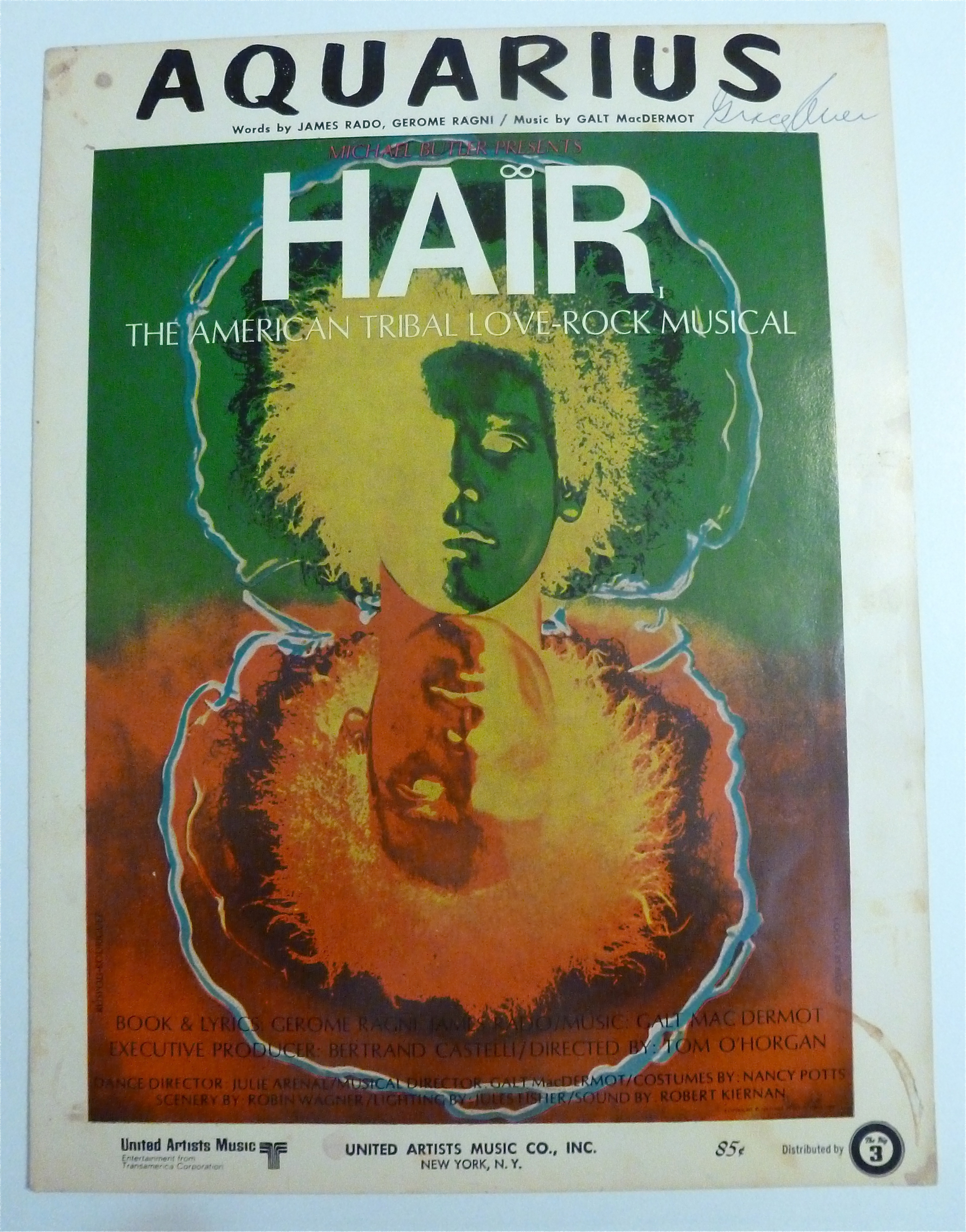 Sheet Music For 1968 Aquarius