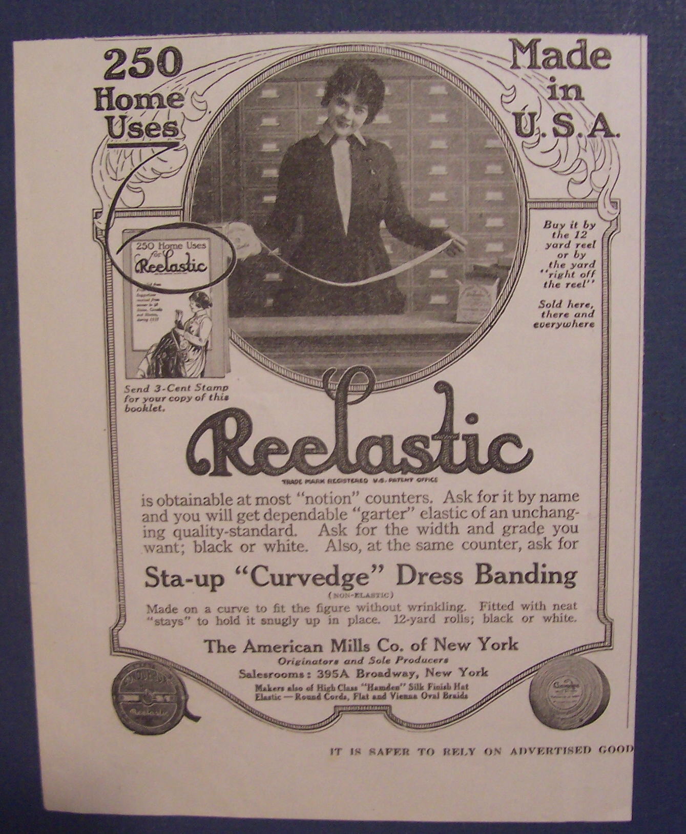 1918  Reelastic  Sta - Up  Curvedge  Dress  Banding