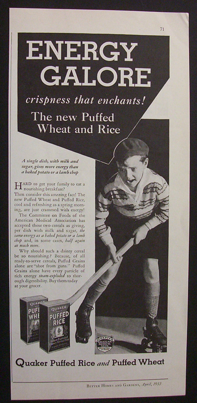 1933  Quaker  Puffed  Rice  &  Puffed  Wheat