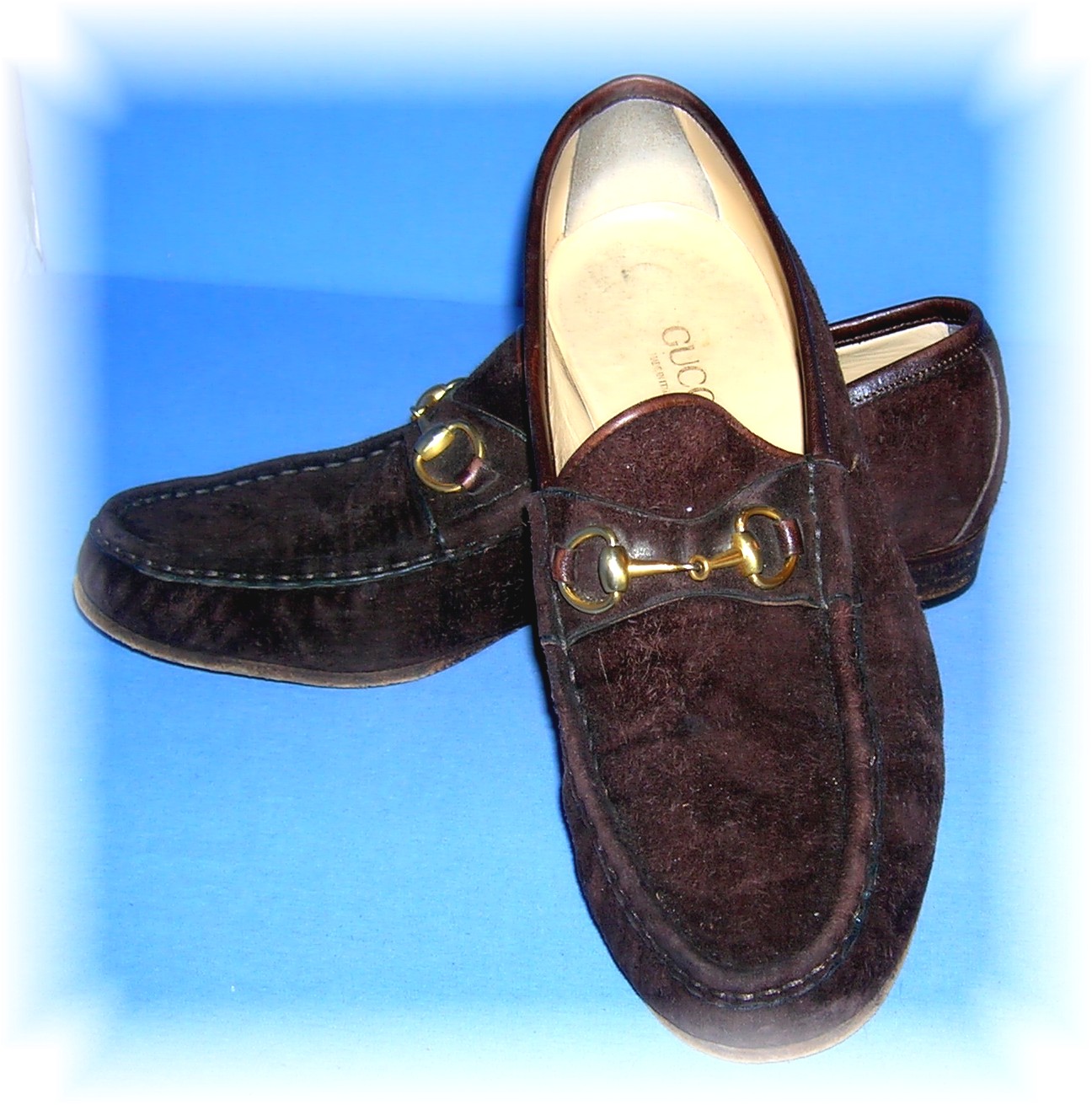 GUCCI Chocolate Brown Suede  Shoes Italy