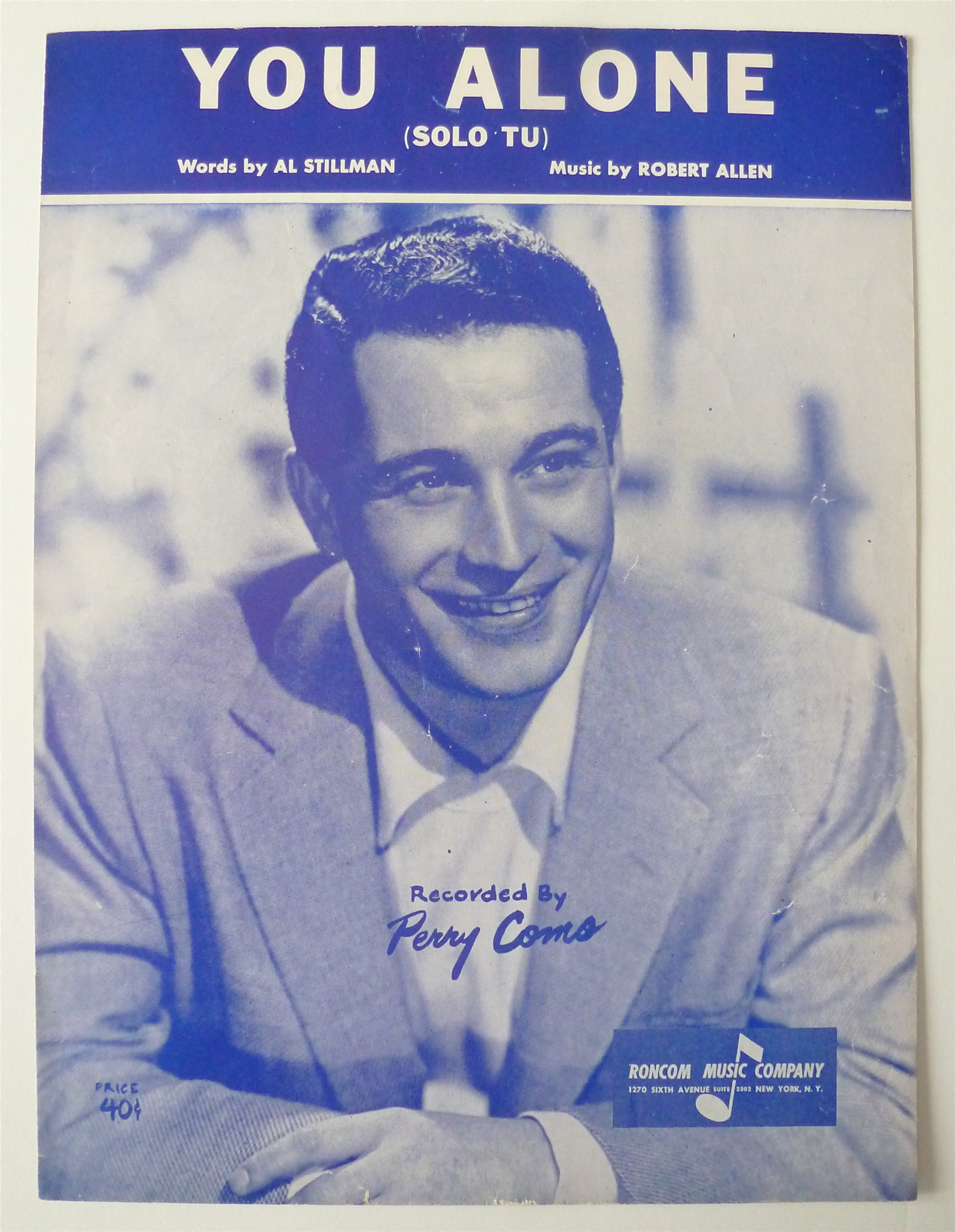 Sheet Music For 1953 You Alone (Solo Tu)