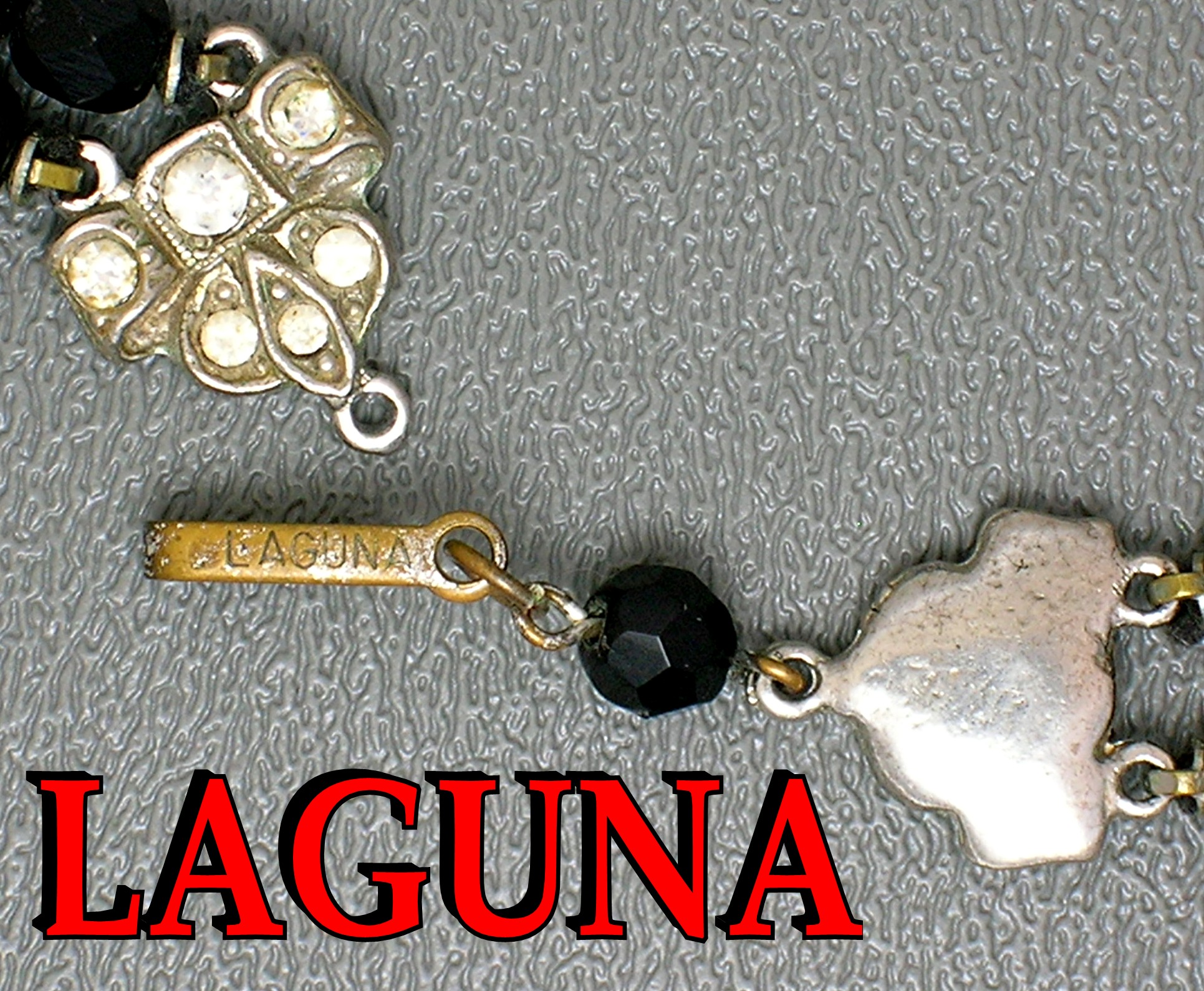 Black Jet Glass 2 Strands Faceted Beads LAGUNA