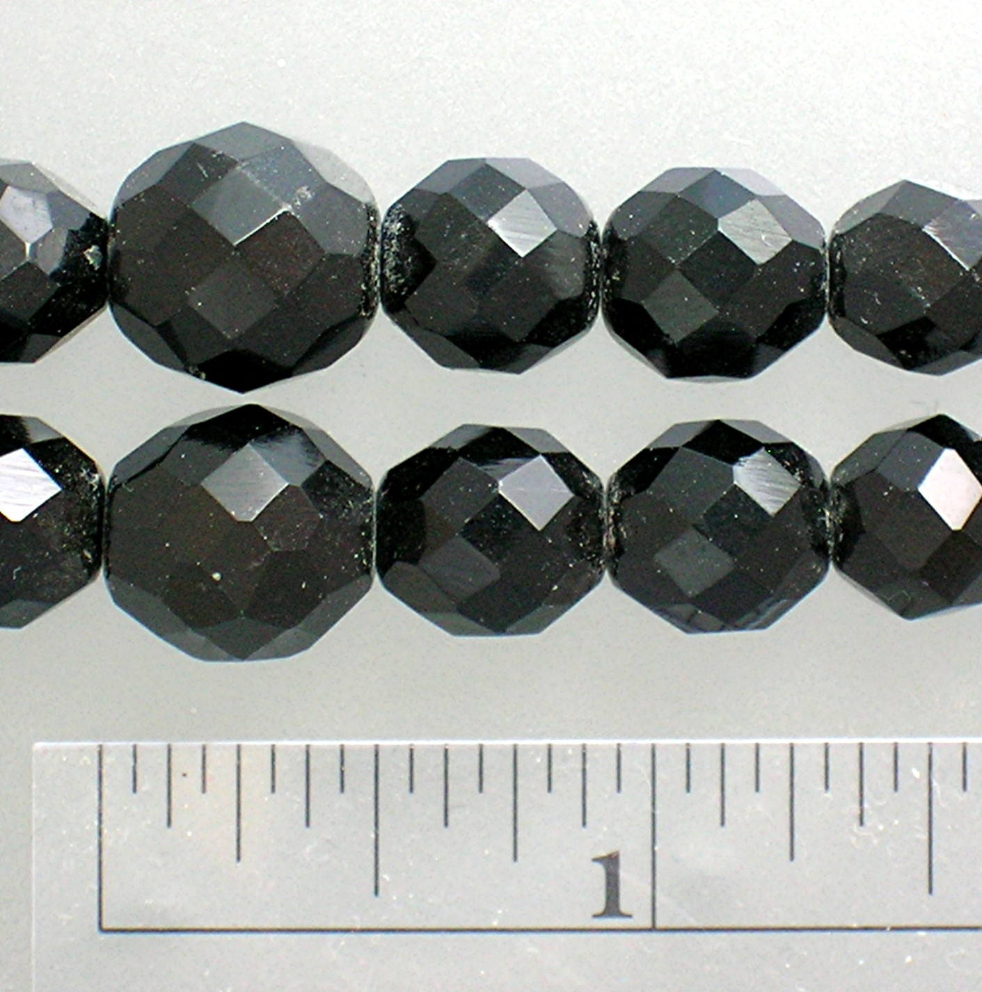 Black Jet Glass 2 Strands Faceted Beads LAGUNA