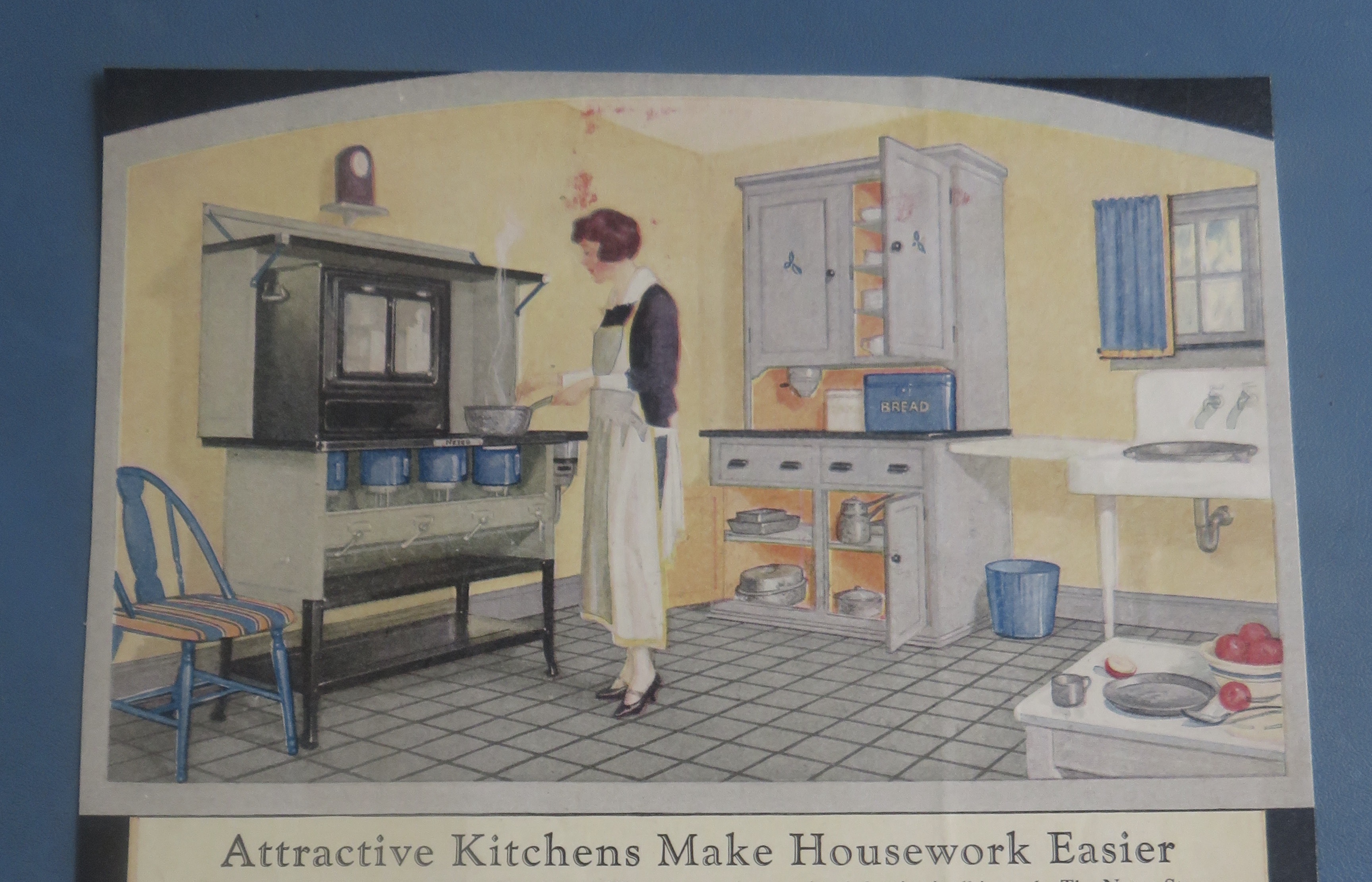 1928 Nesco Oil Cook Stove with Woman Cooking