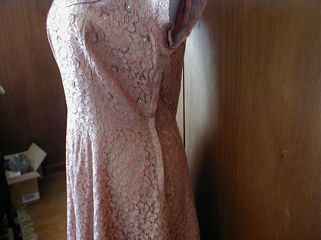 Pink Lace 1940s Dress