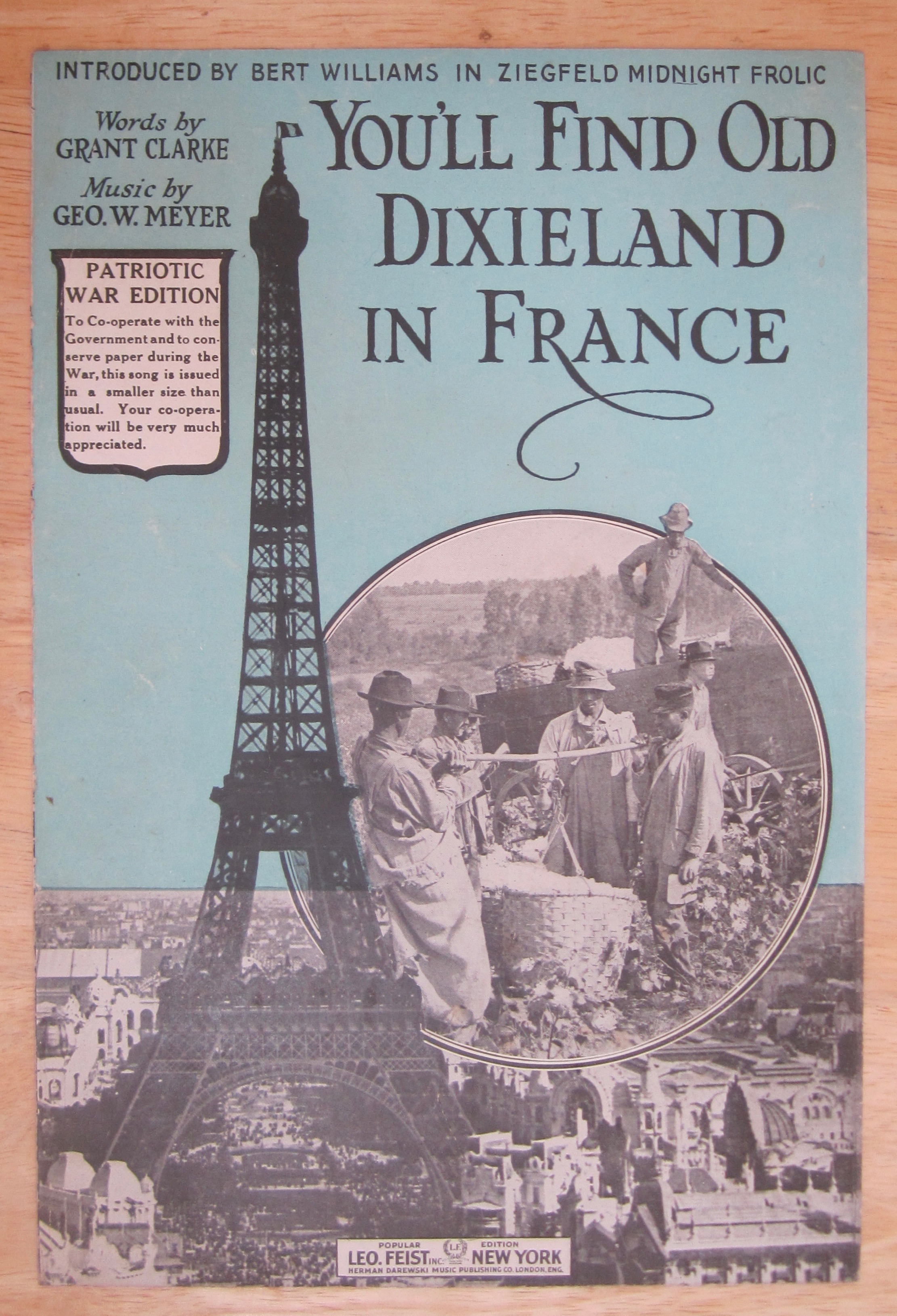 1918 You'll Find Old Dixieland In France Sheet Music