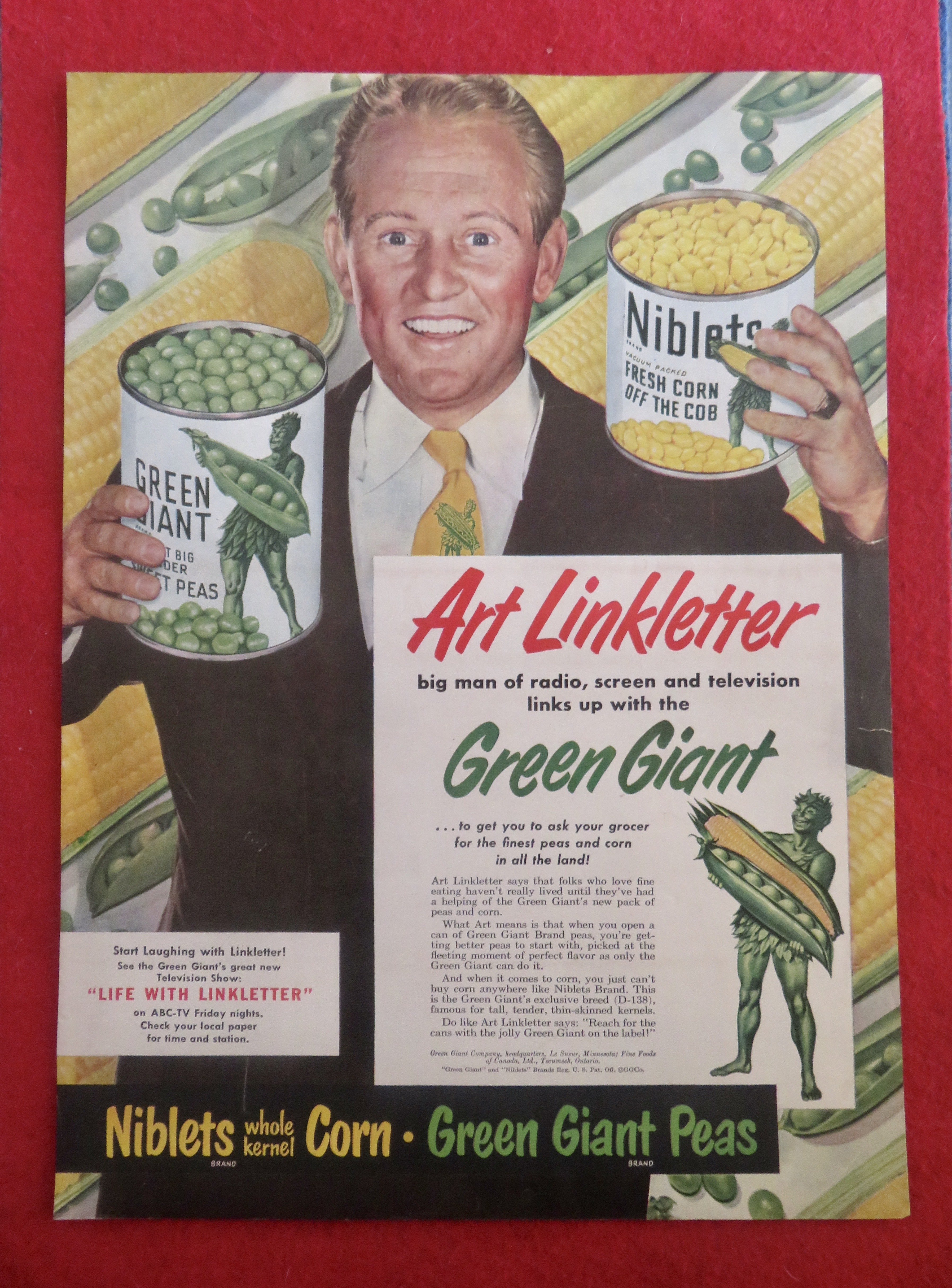 1950's Green Giant Vegetables with Art Linkletter