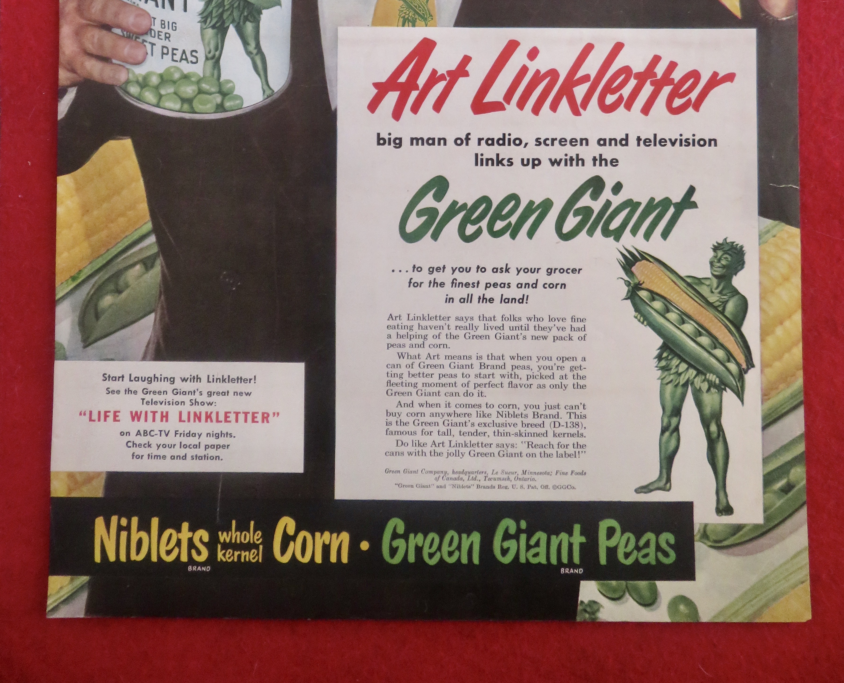 1950's Green Giant Vegetables with Art Linkletter