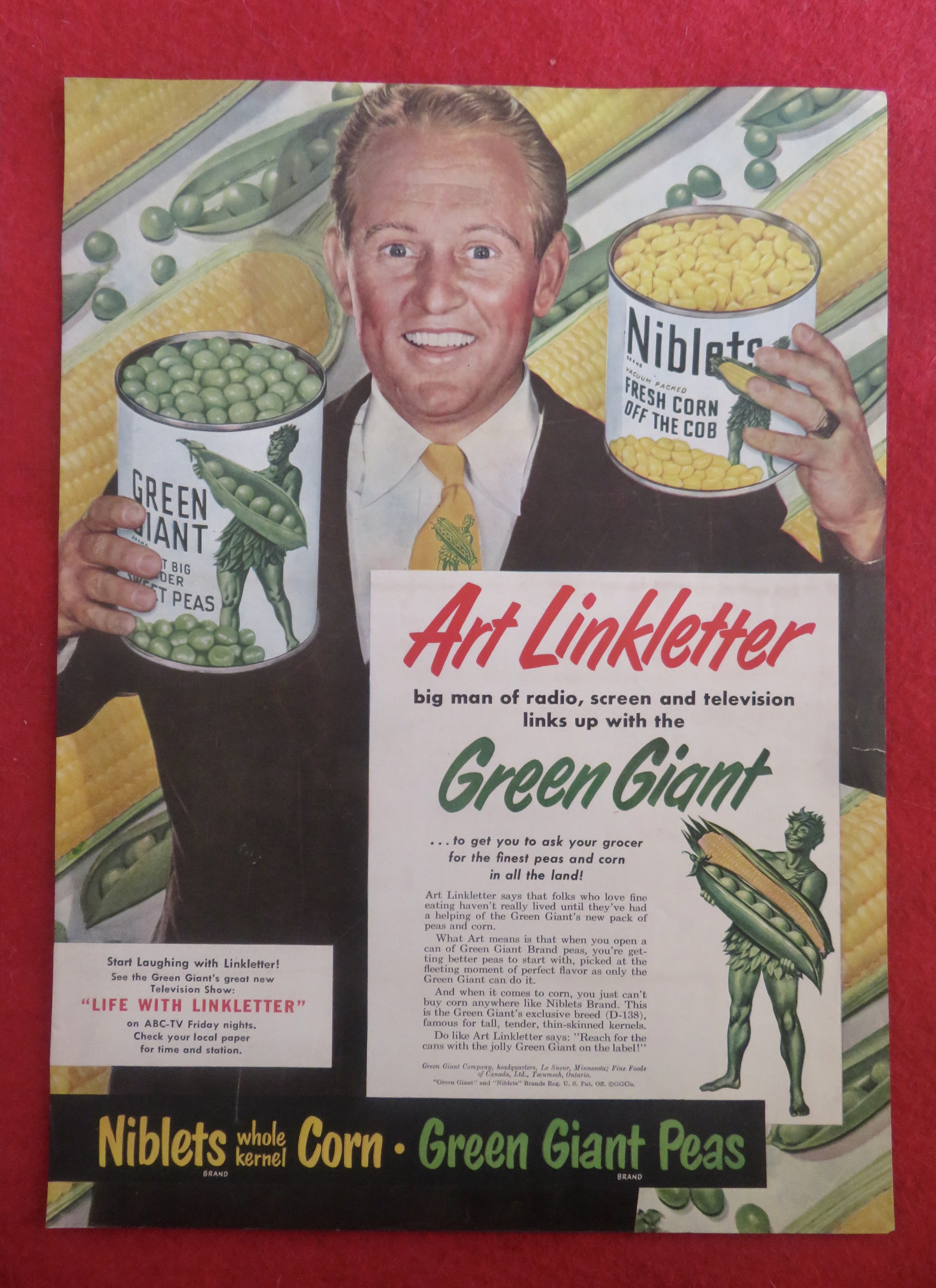 1950's Green Giant Vegetables with Art Linkletter