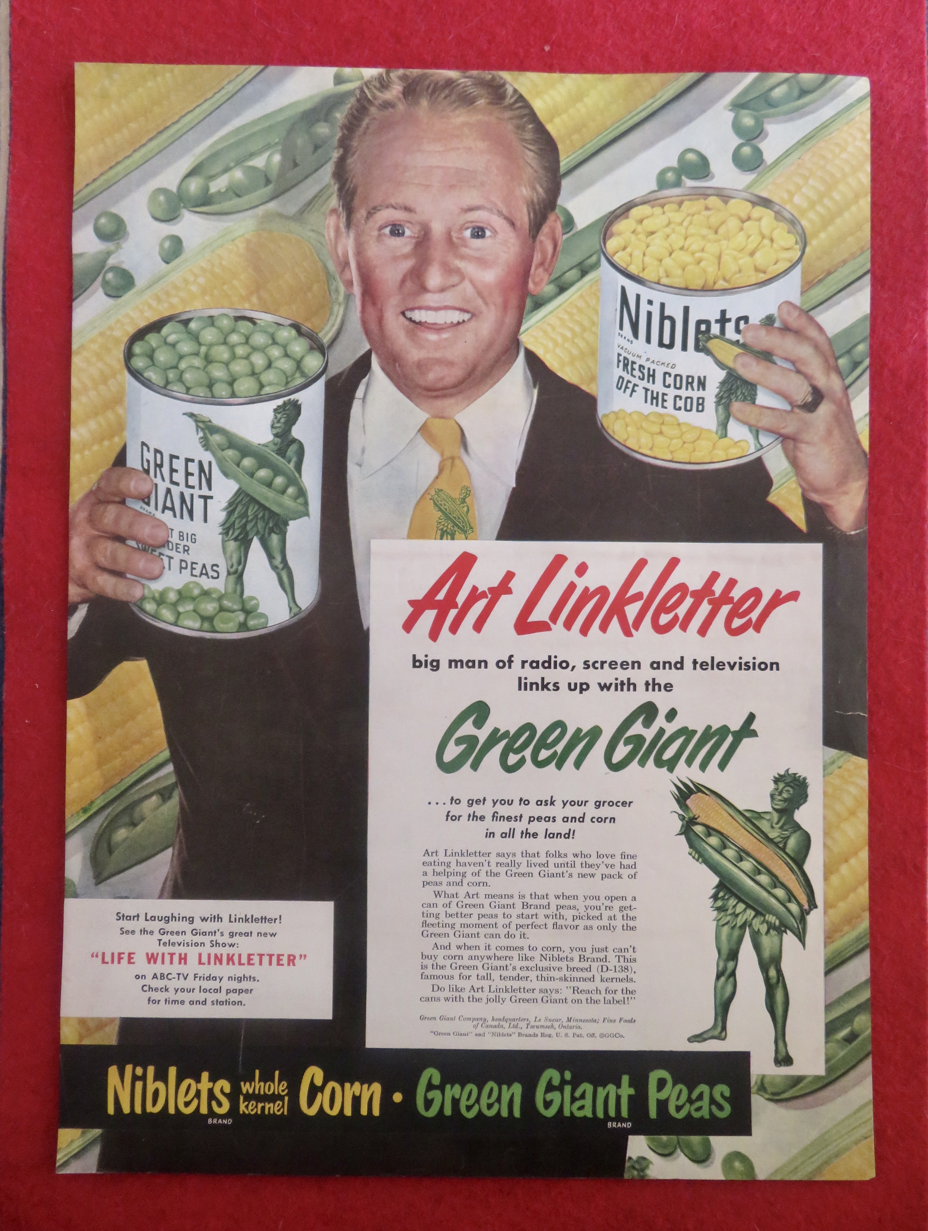 1950's Green Giant Vegetables with Art Linkletter