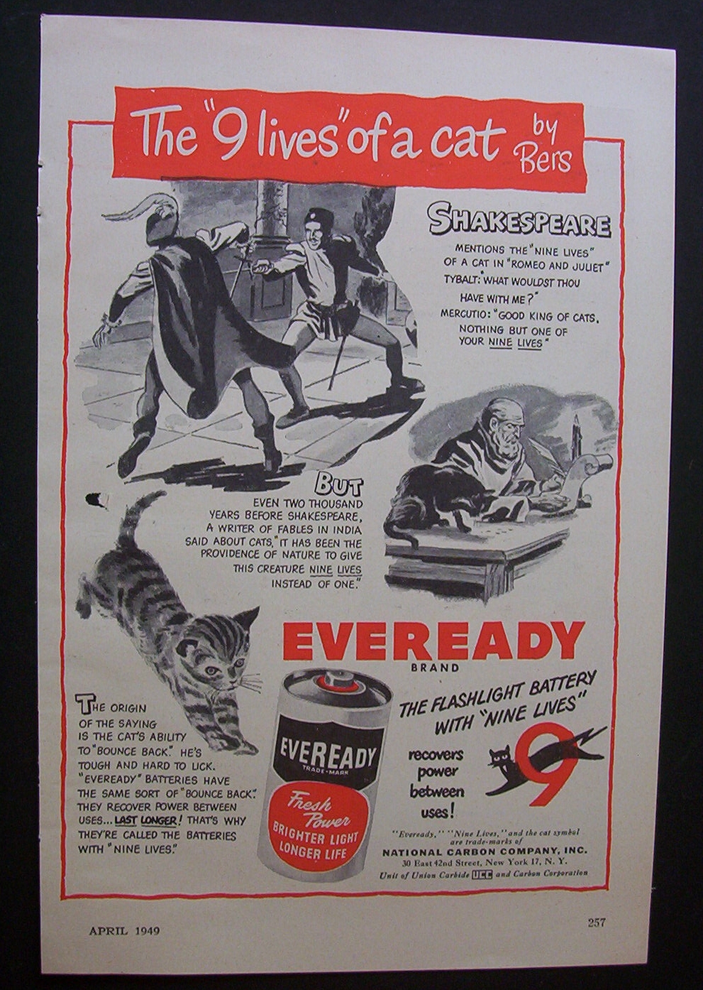 1949  Eveready  Batteries
