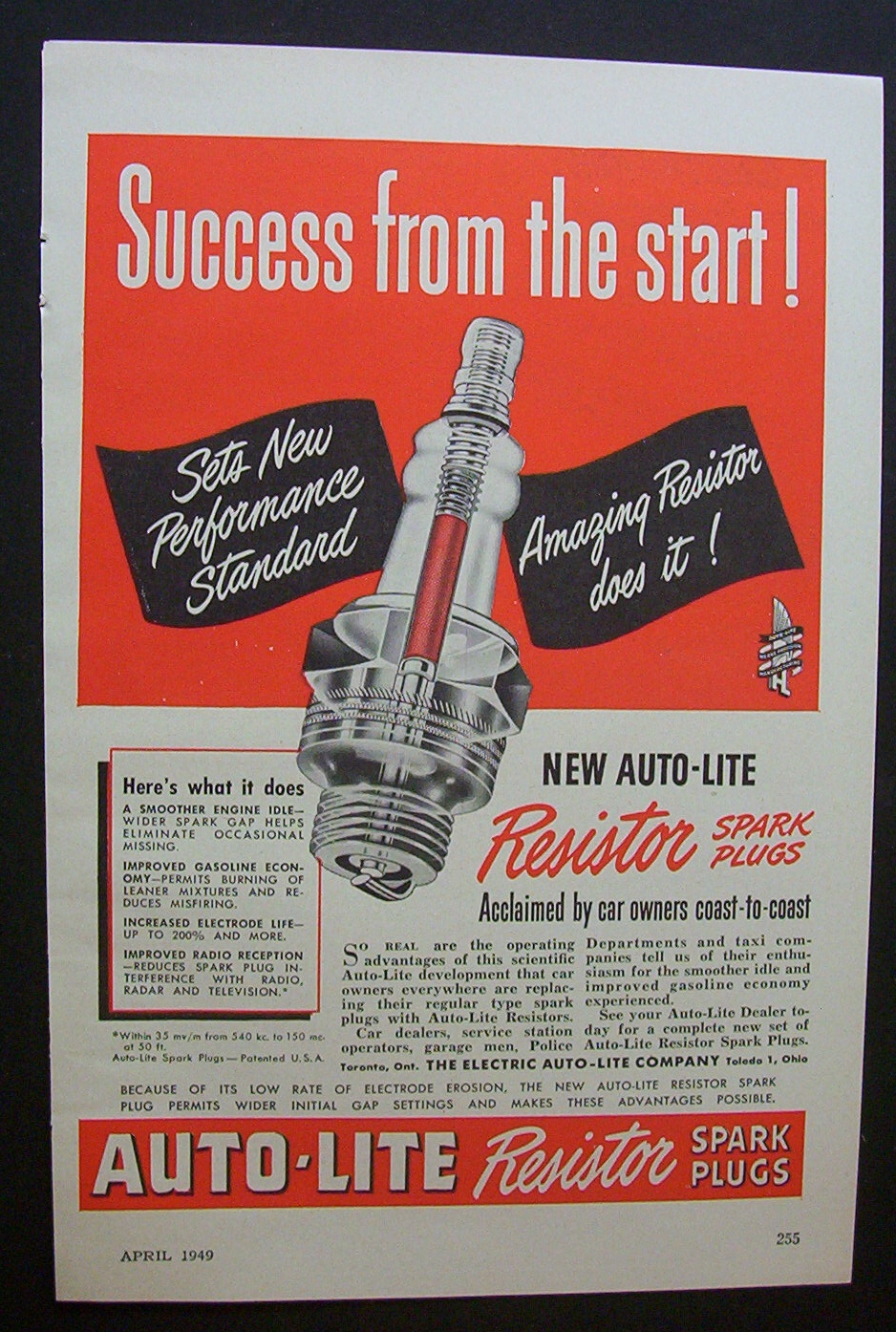 1949 Auto Lite Spark Plugs