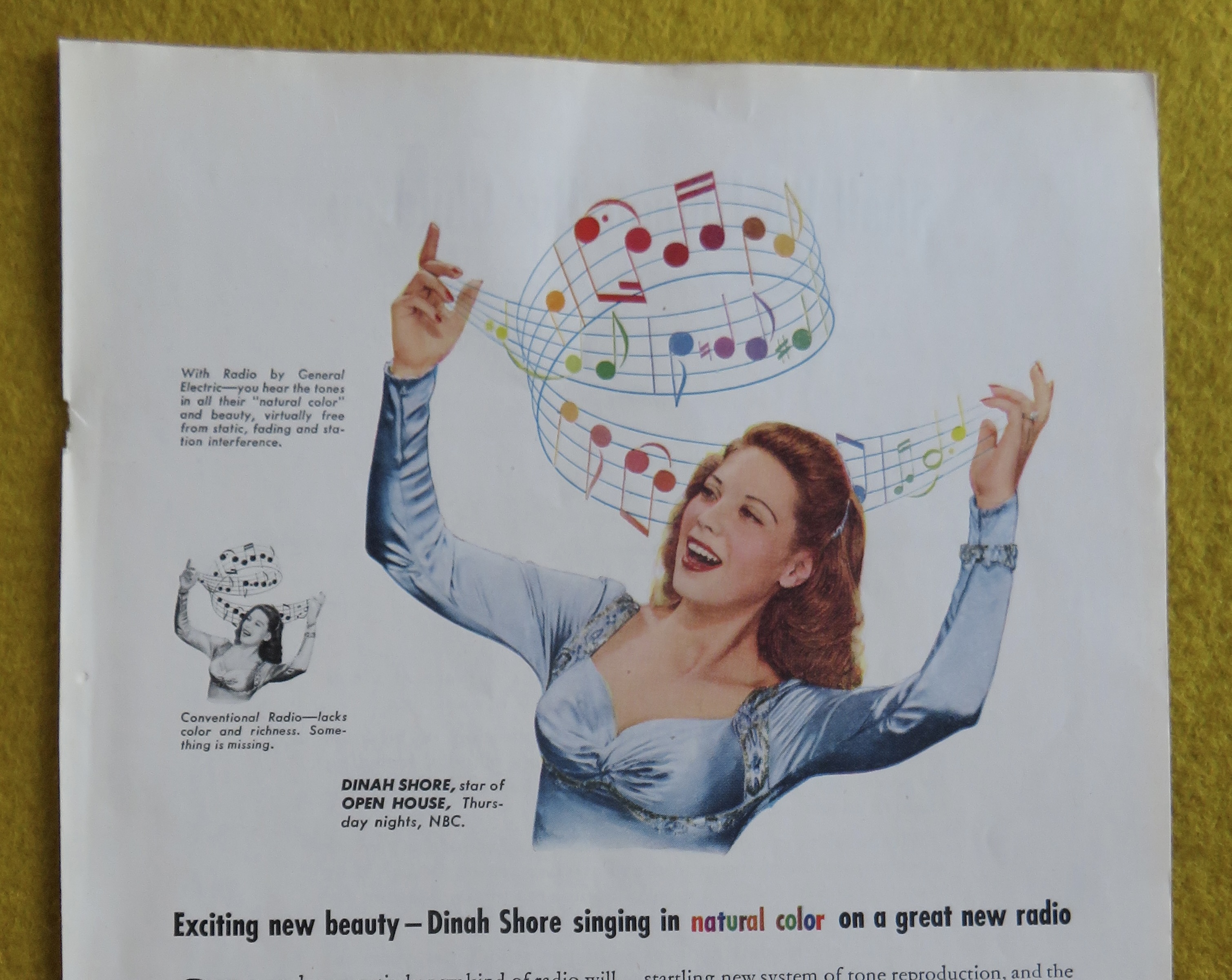 1945 General Electric Radio with Dinah Shore