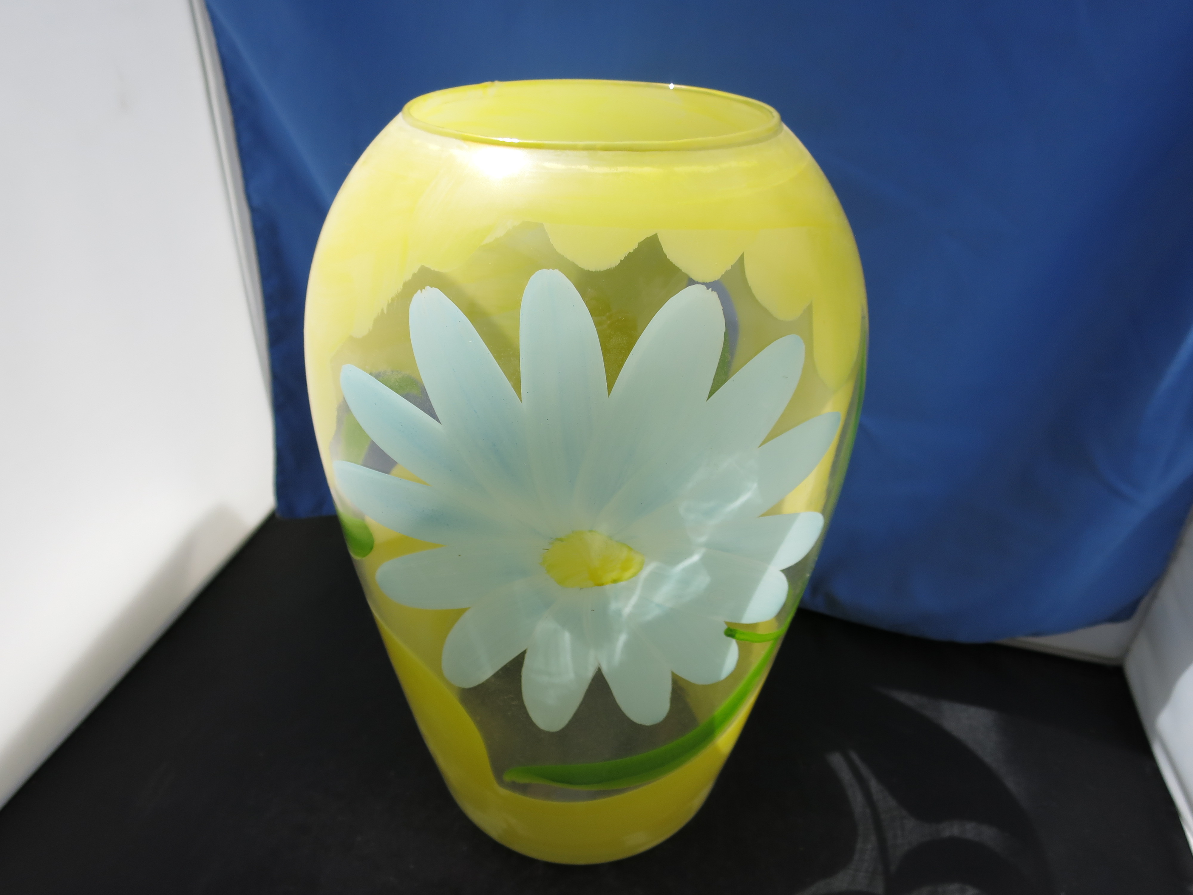 Hand Painted Floral Vase unsigned large Vase