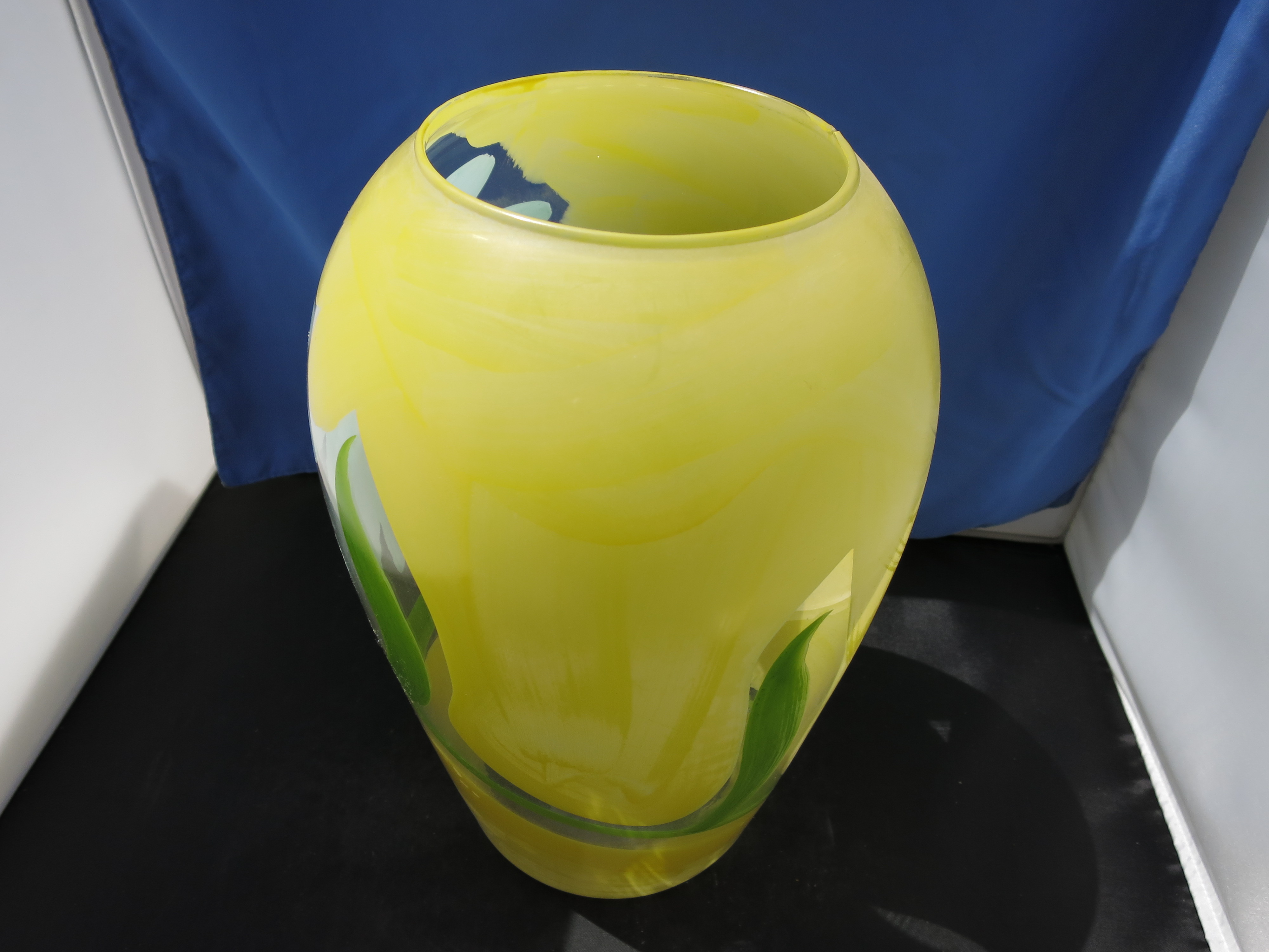 Hand Painted Floral Vase unsigned large Vase